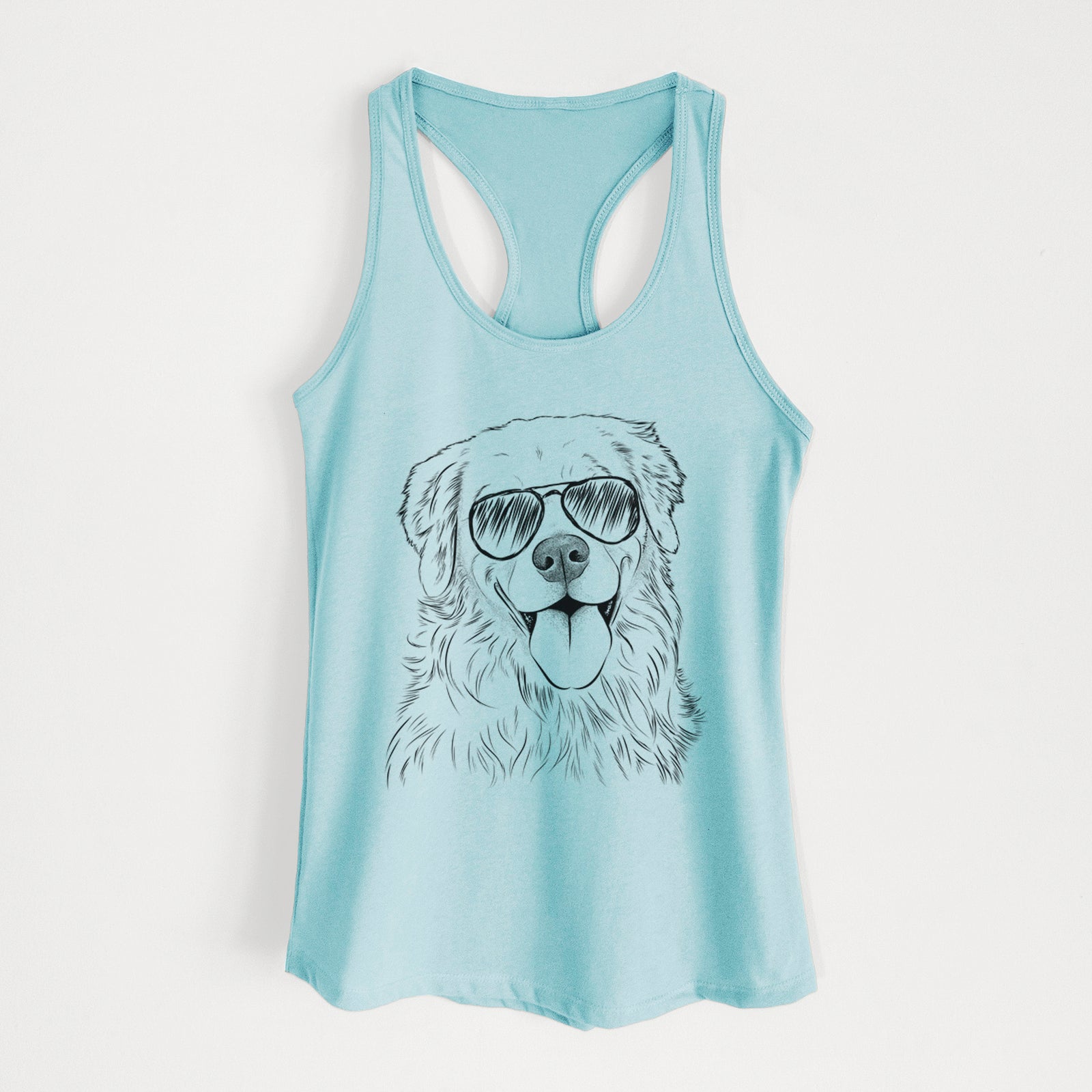Ticket the Golden Retriever - Women's Racerback Tanktop