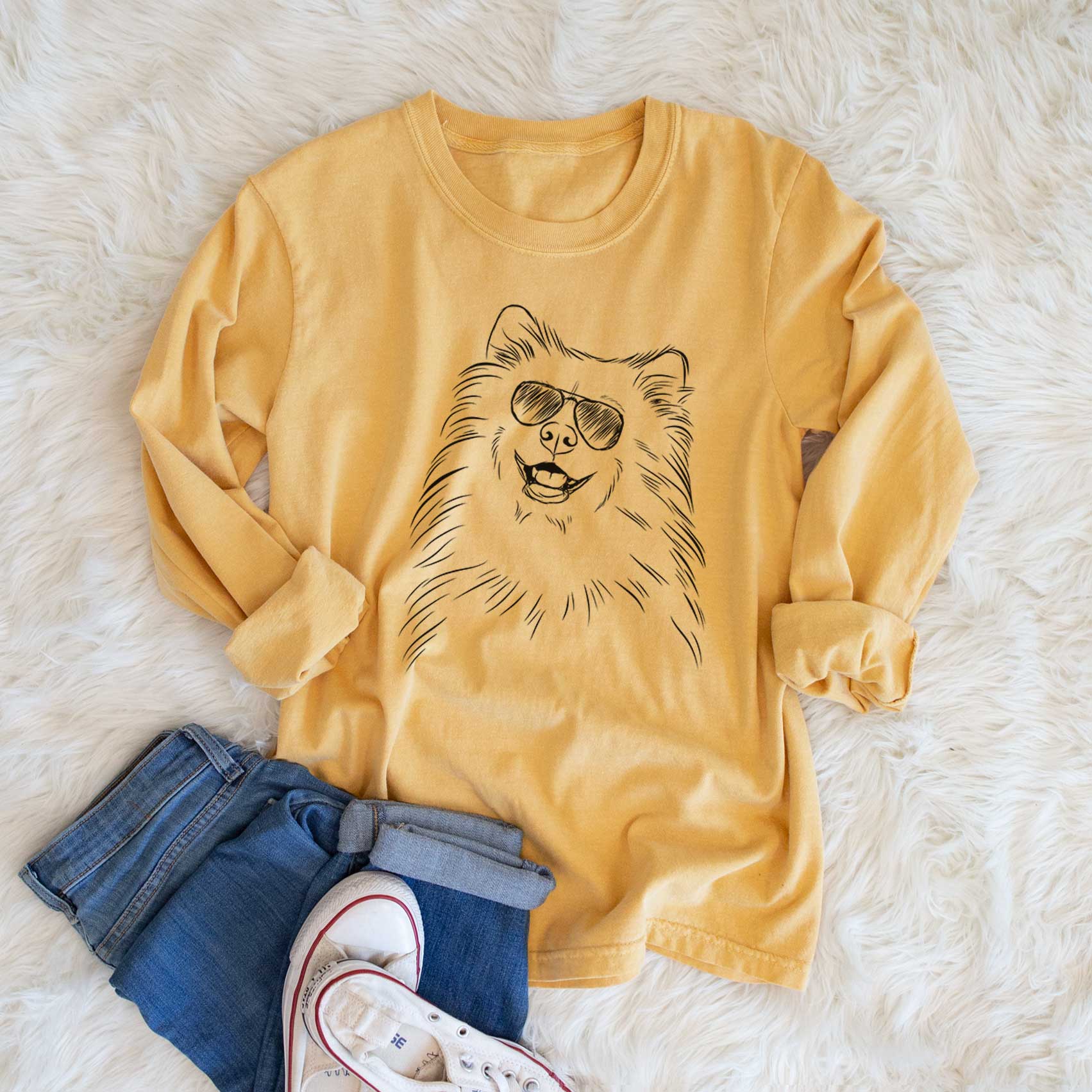 Aviators Tillie the Samoyed - Heavyweight 100% Cotton Long Sleeve