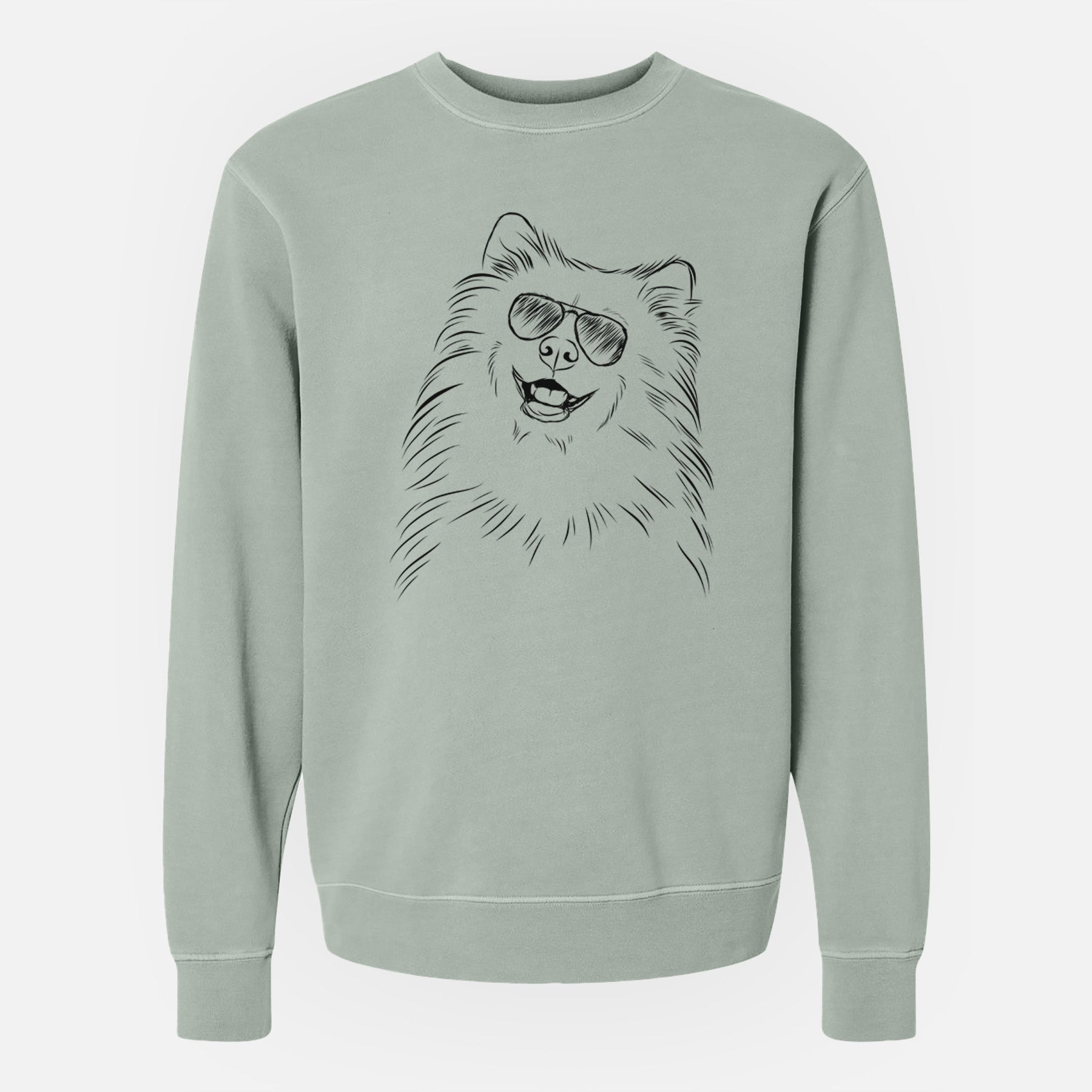 Aviator Tillie the Samoyed - Unisex Pigment Dyed Crew Sweatshirt