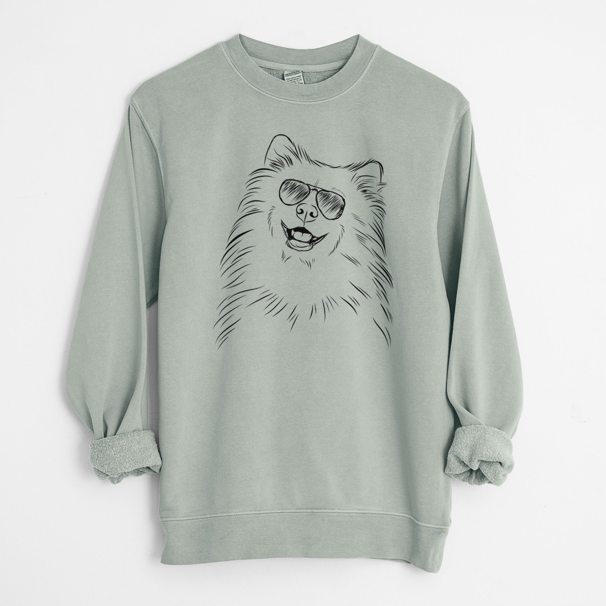 Aviator Tillie the Samoyed - Unisex Pigment Dyed Crew Sweatshirt