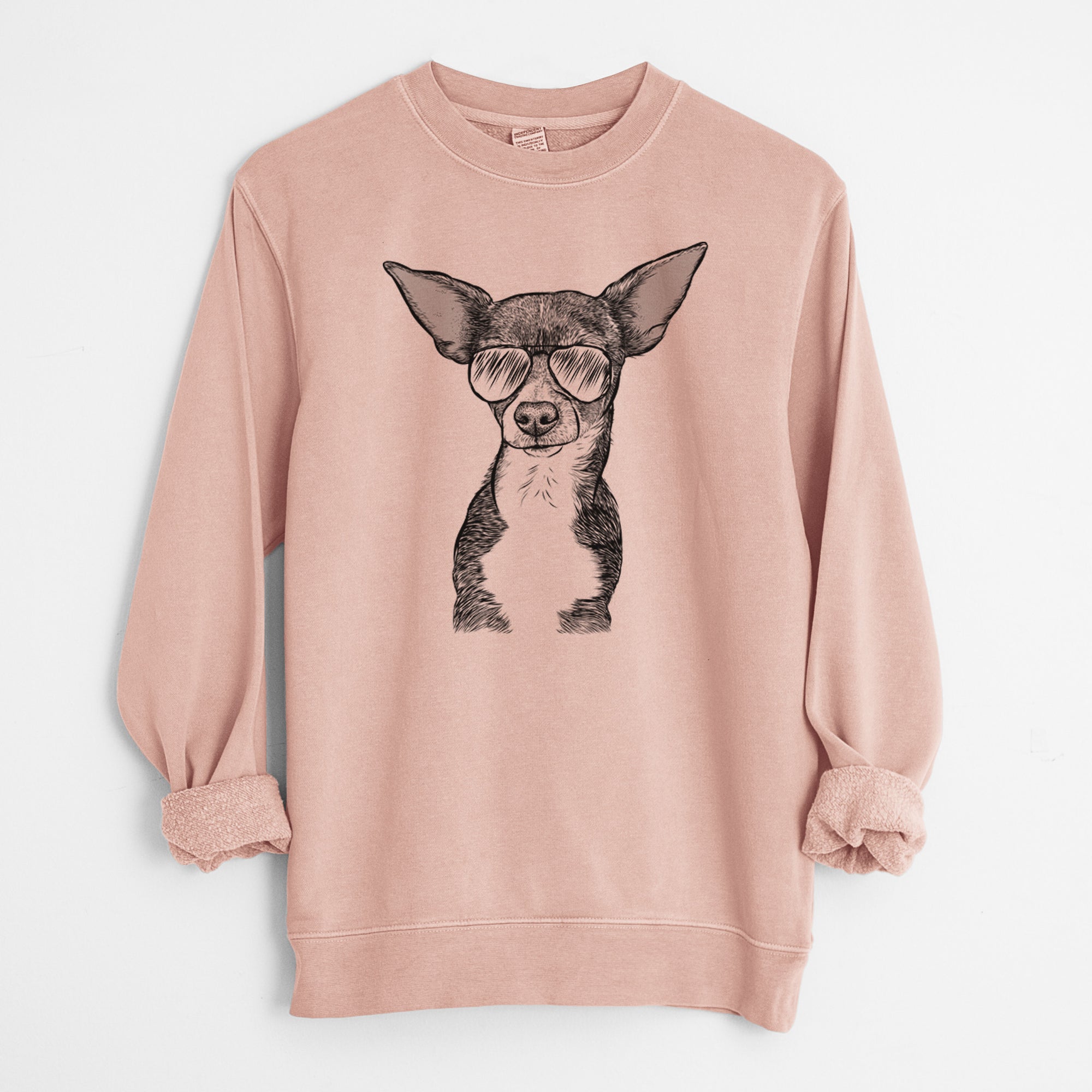 Aviator Tiny Archie the Mixed Breed - Unisex Pigment Dyed Crew Sweatshirt