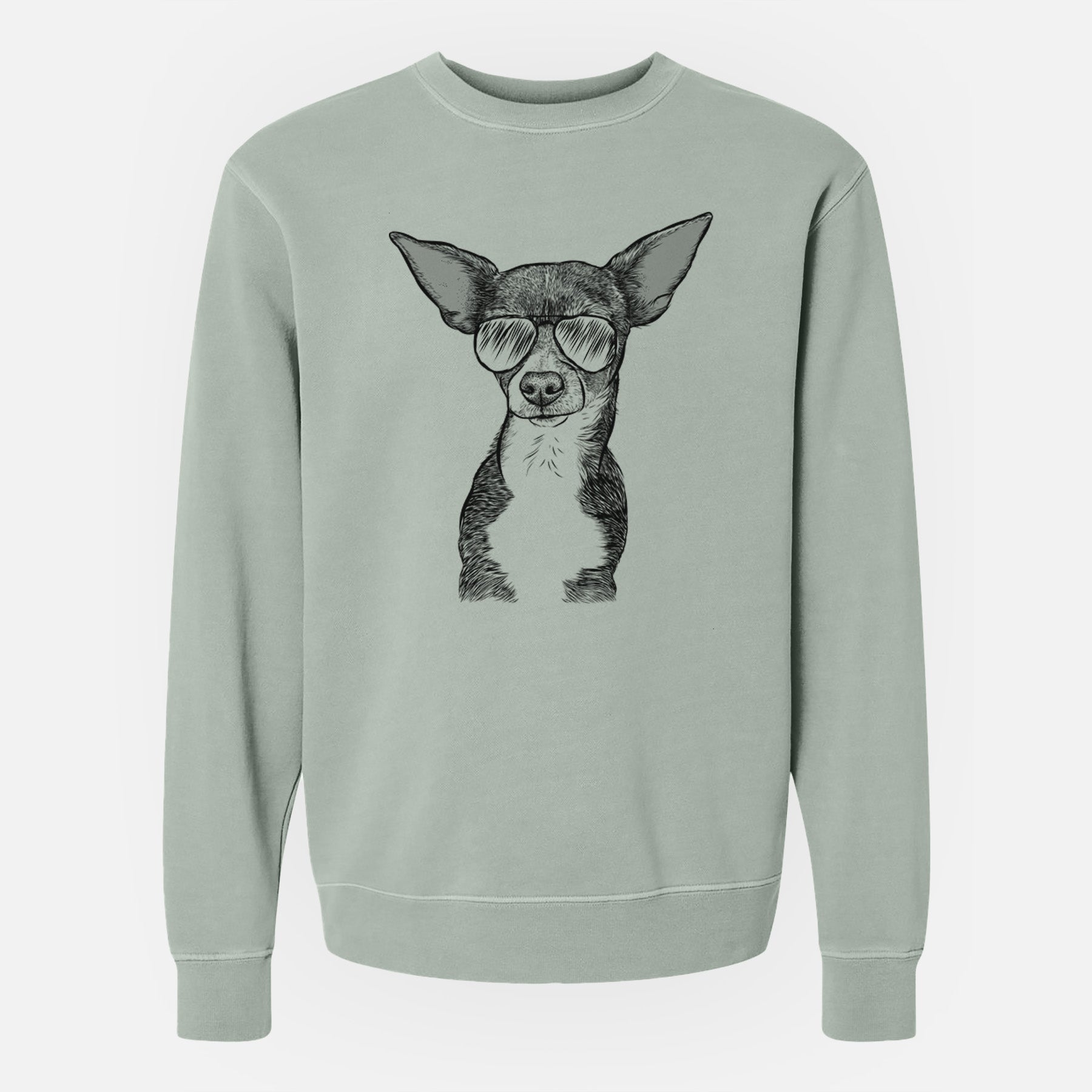 Aviator Tiny Archie the Mixed Breed - Unisex Pigment Dyed Crew Sweatshirt