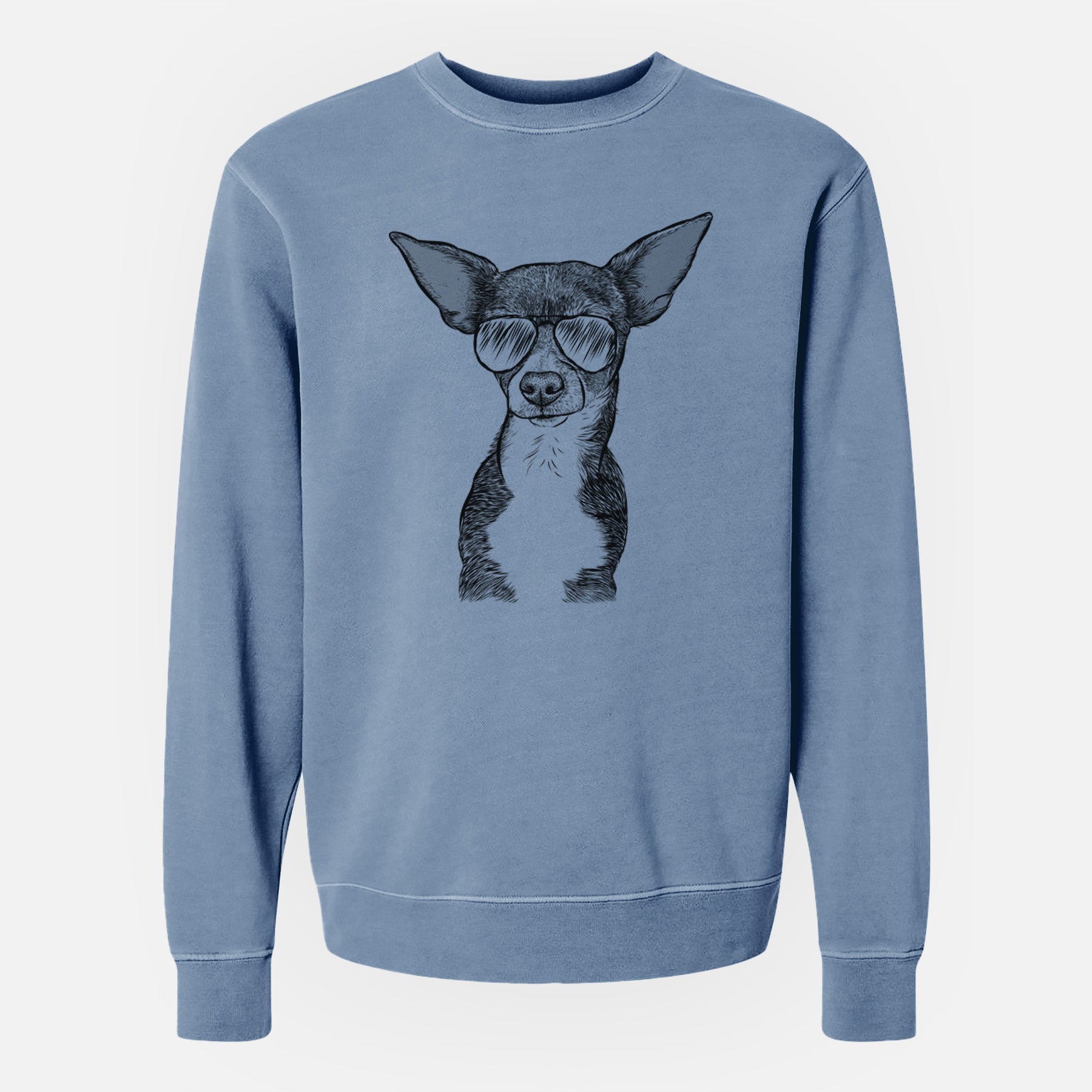 Aviator Tiny Archie the Mixed Breed - Unisex Pigment Dyed Crew Sweatshirt