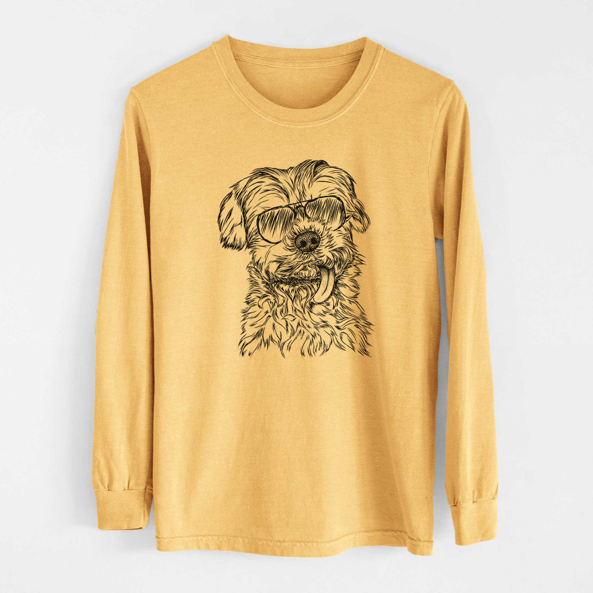 Aviators Tiny Titan the Shih Tzu - Heavyweight 100% Cotton Long Sleeve
