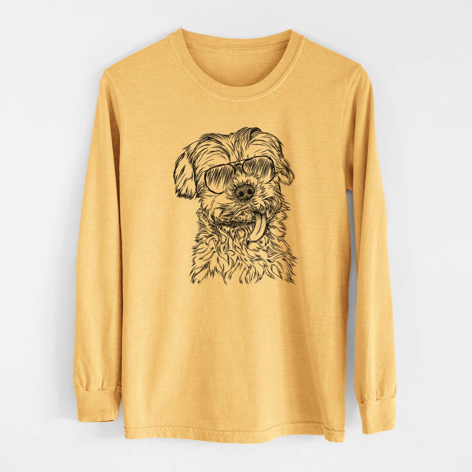 Aviators Tiny Titan the Shih Tzu - Heavyweight 100% Cotton Long Sleeve