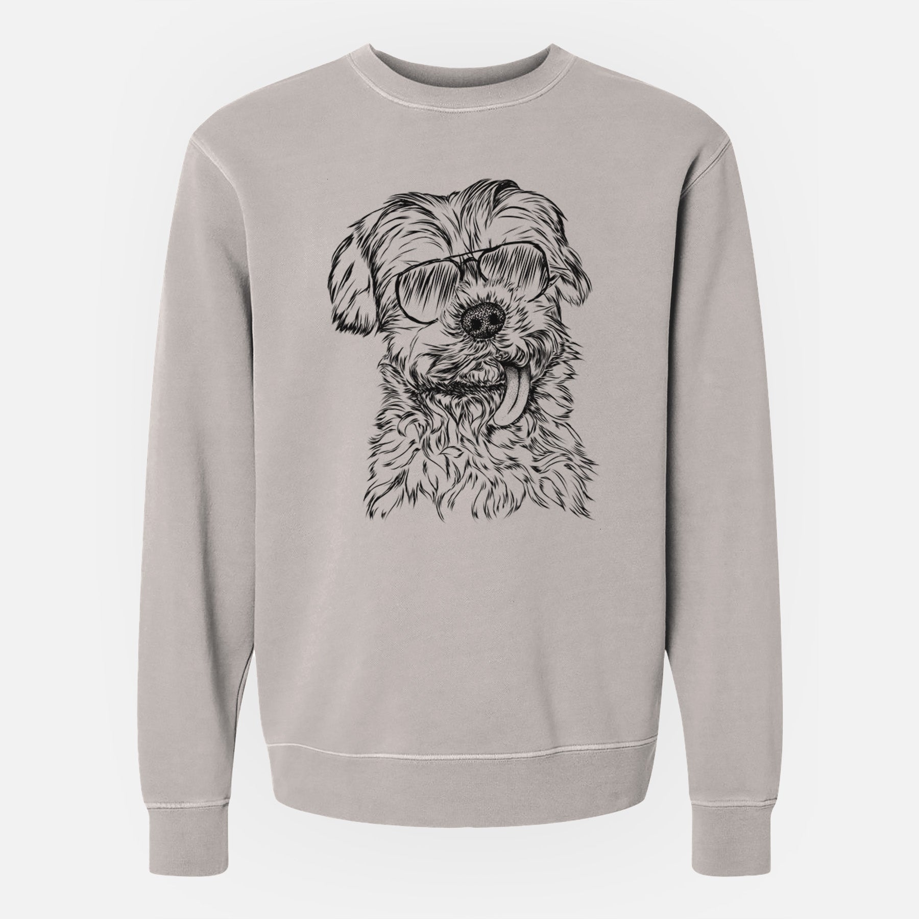 Aviator Tiny Titan the Shih Tzu - Unisex Pigment Dyed Crew Sweatshirt