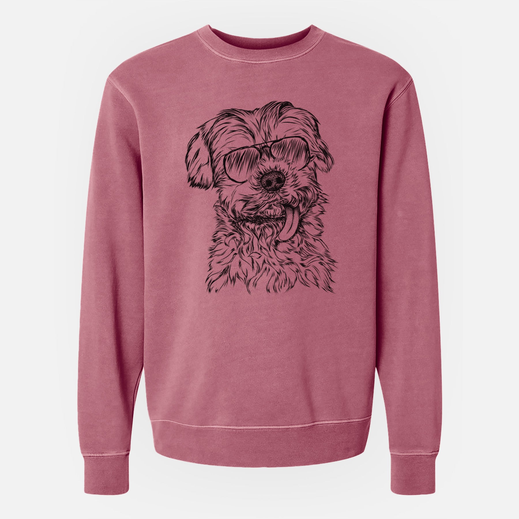 Aviator Tiny Titan the Shih Tzu - Unisex Pigment Dyed Crew Sweatshirt