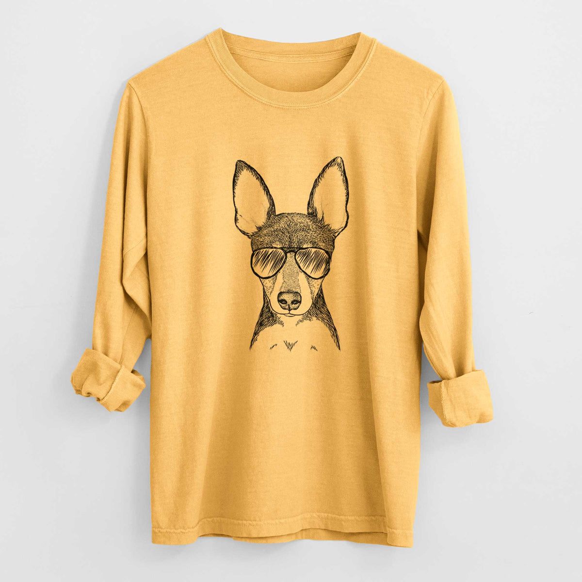 Aviators Tiny the Toy Fox Terrier - Heavyweight 100% Cotton Long Sleeve
