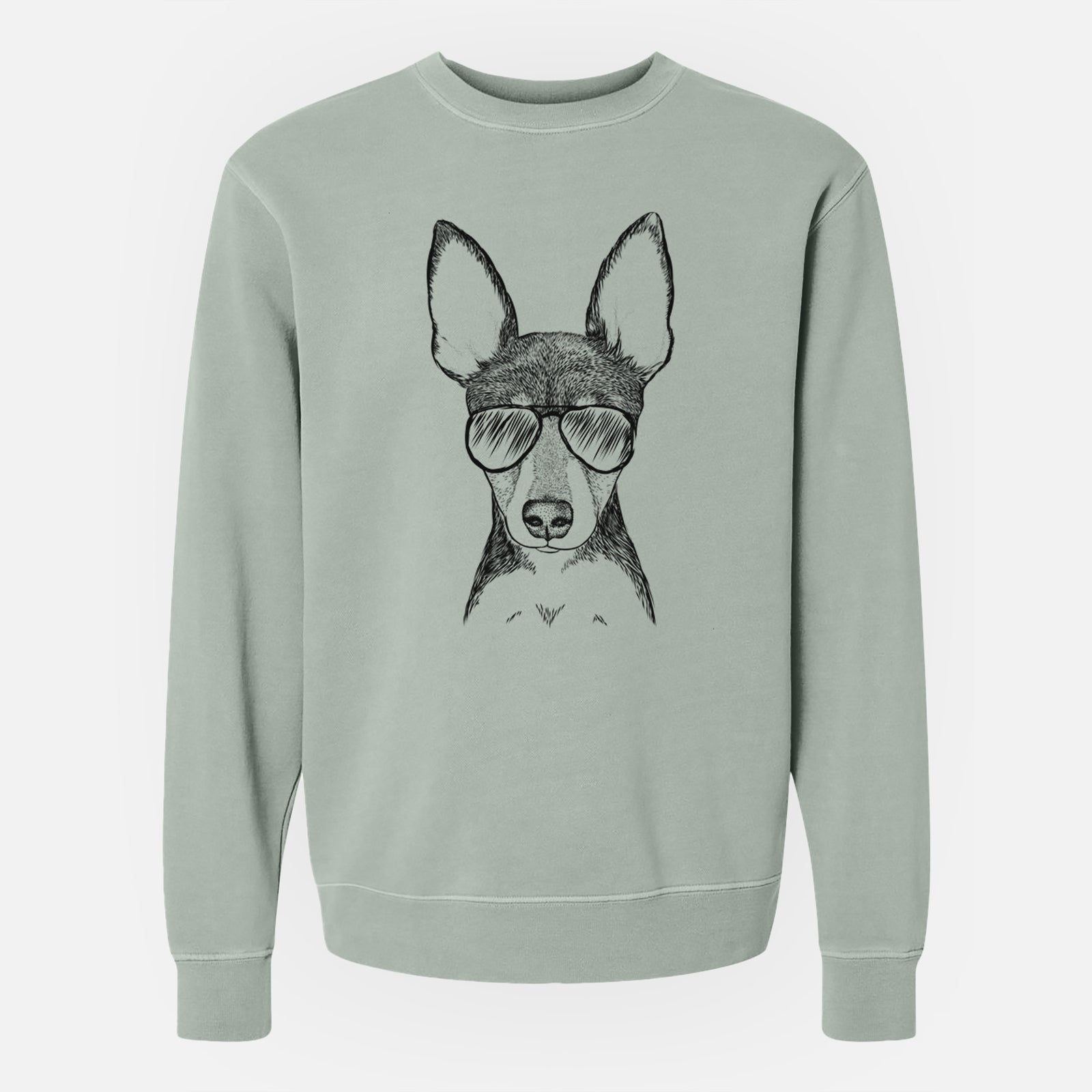 Aviator Tiny the Toy Fox Terrier - Unisex Pigment Dyed Crew Sweatshirt