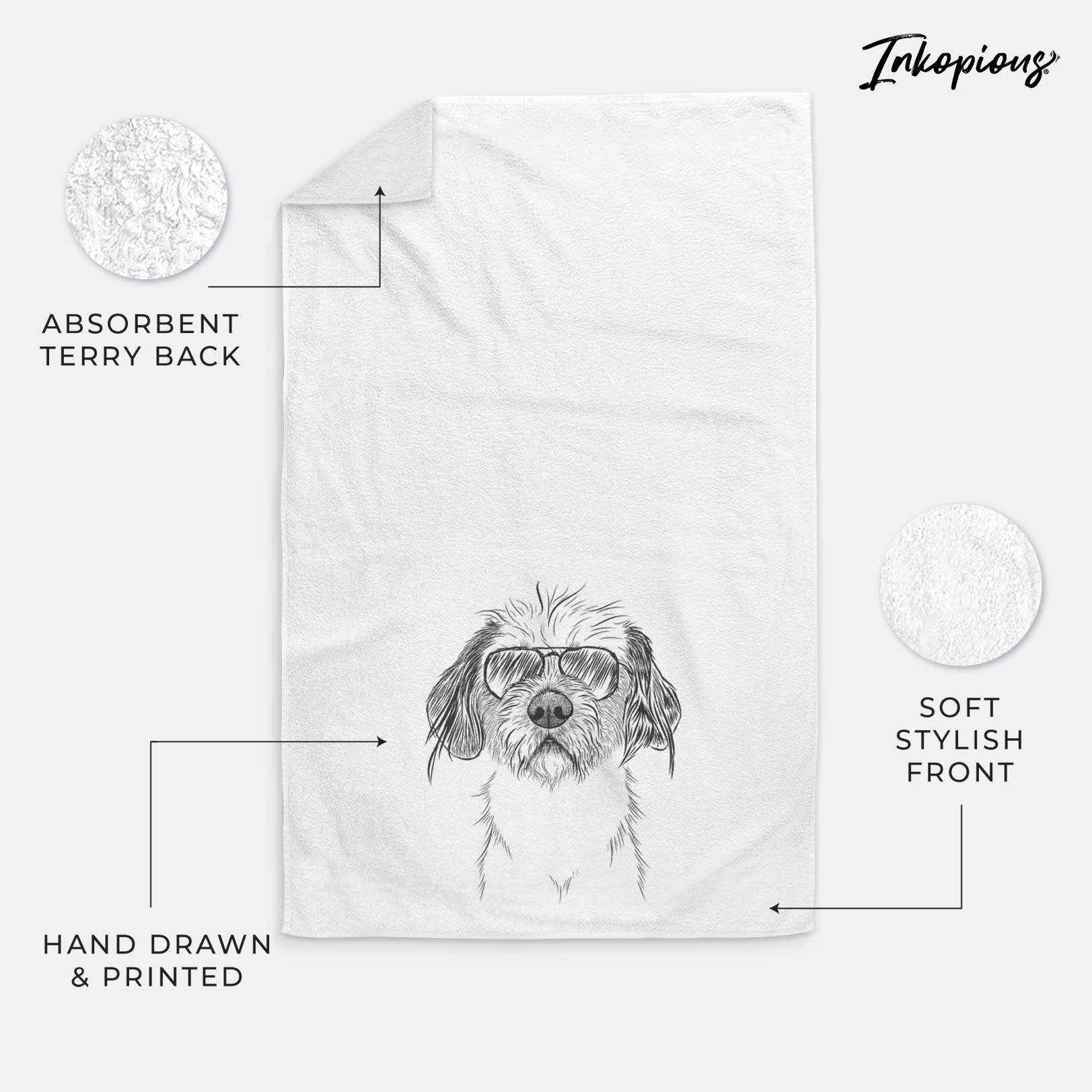 Tiny Tucker the Mixed Breed Decorative Hand Towel