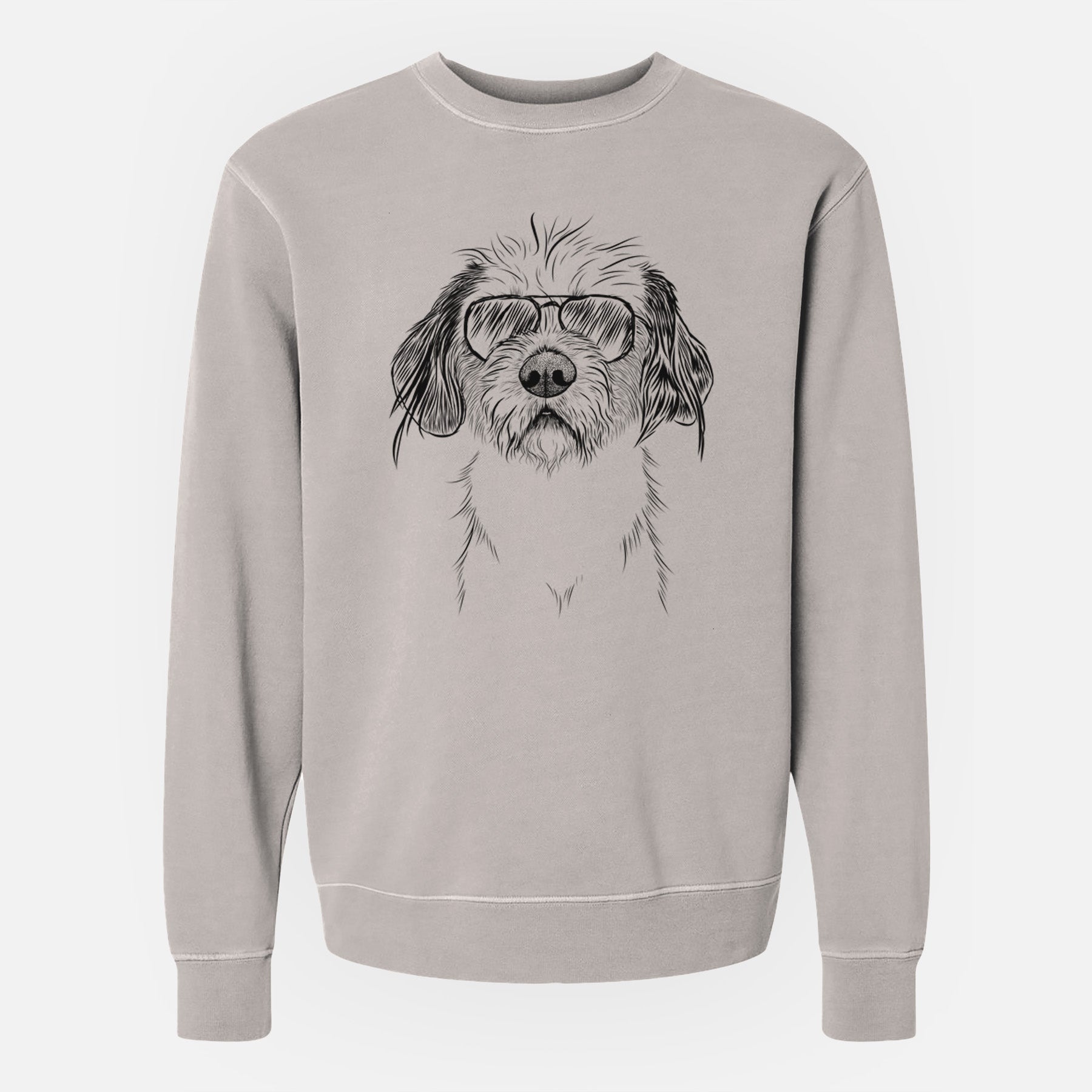 Aviator Tiny Tucker the Mixed Breed - Unisex Pigment Dyed Crew Sweatshirt