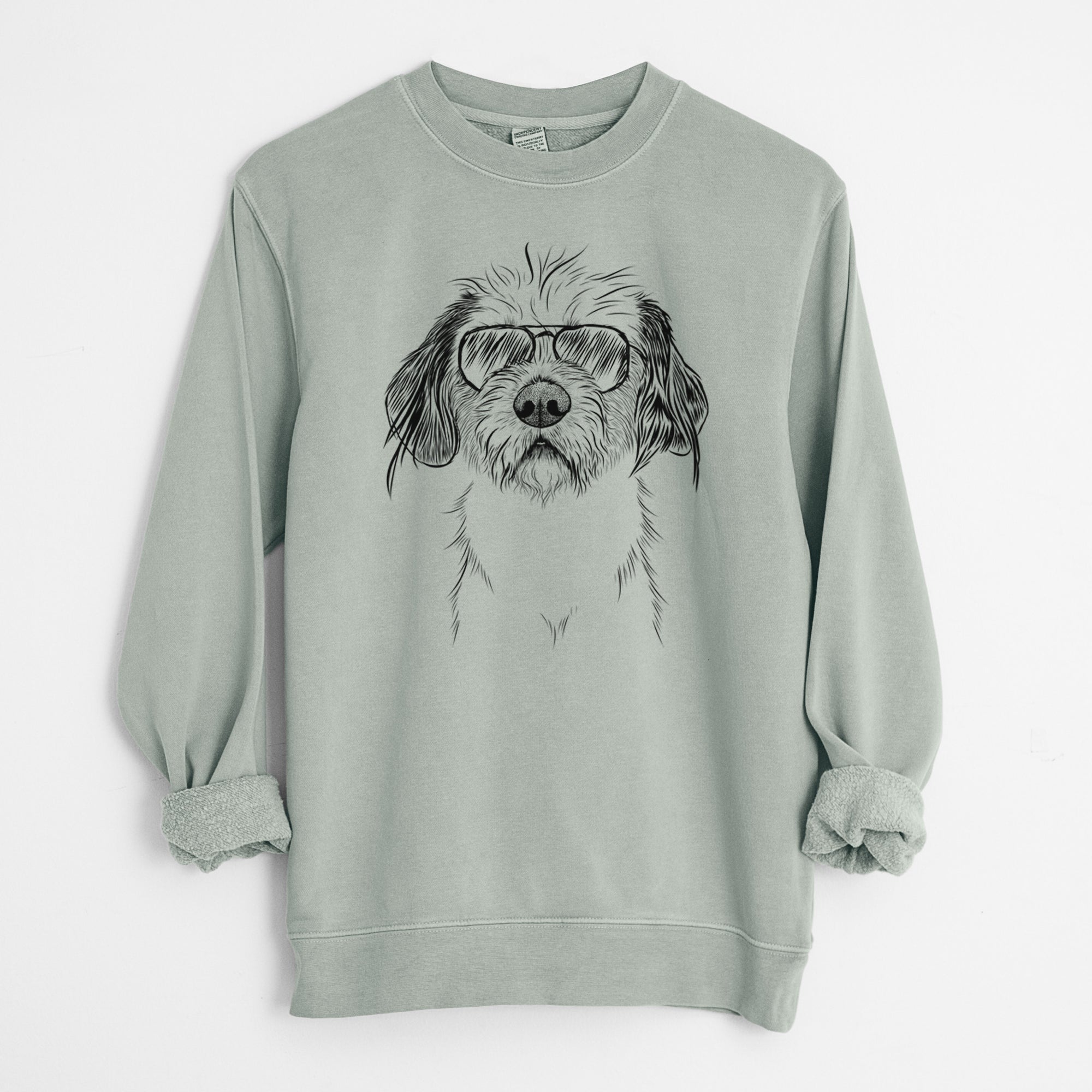 Aviator Tiny Tucker the Mixed Breed - Unisex Pigment Dyed Crew Sweatshirt