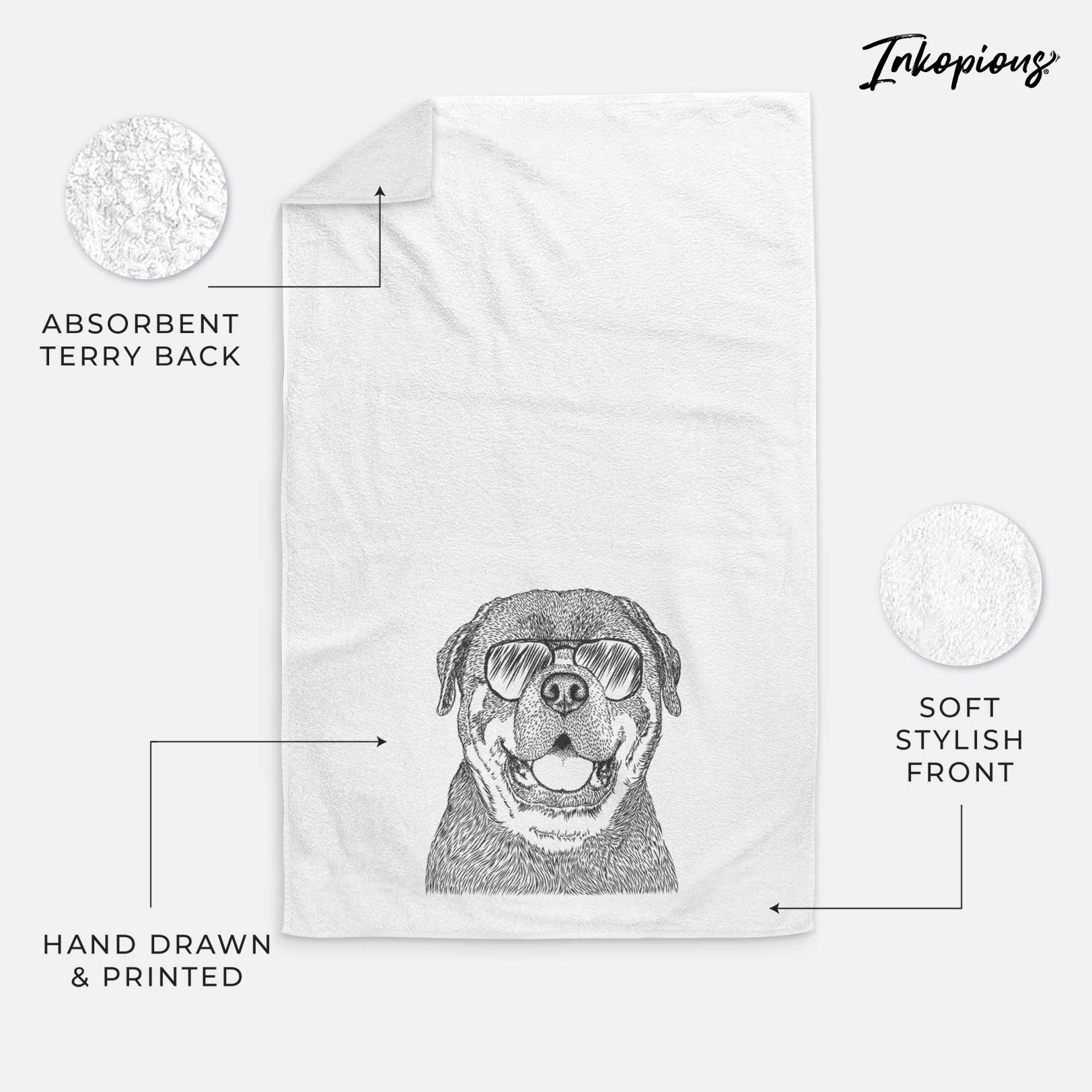 Titan the Rottweiler Decorative Hand Towel