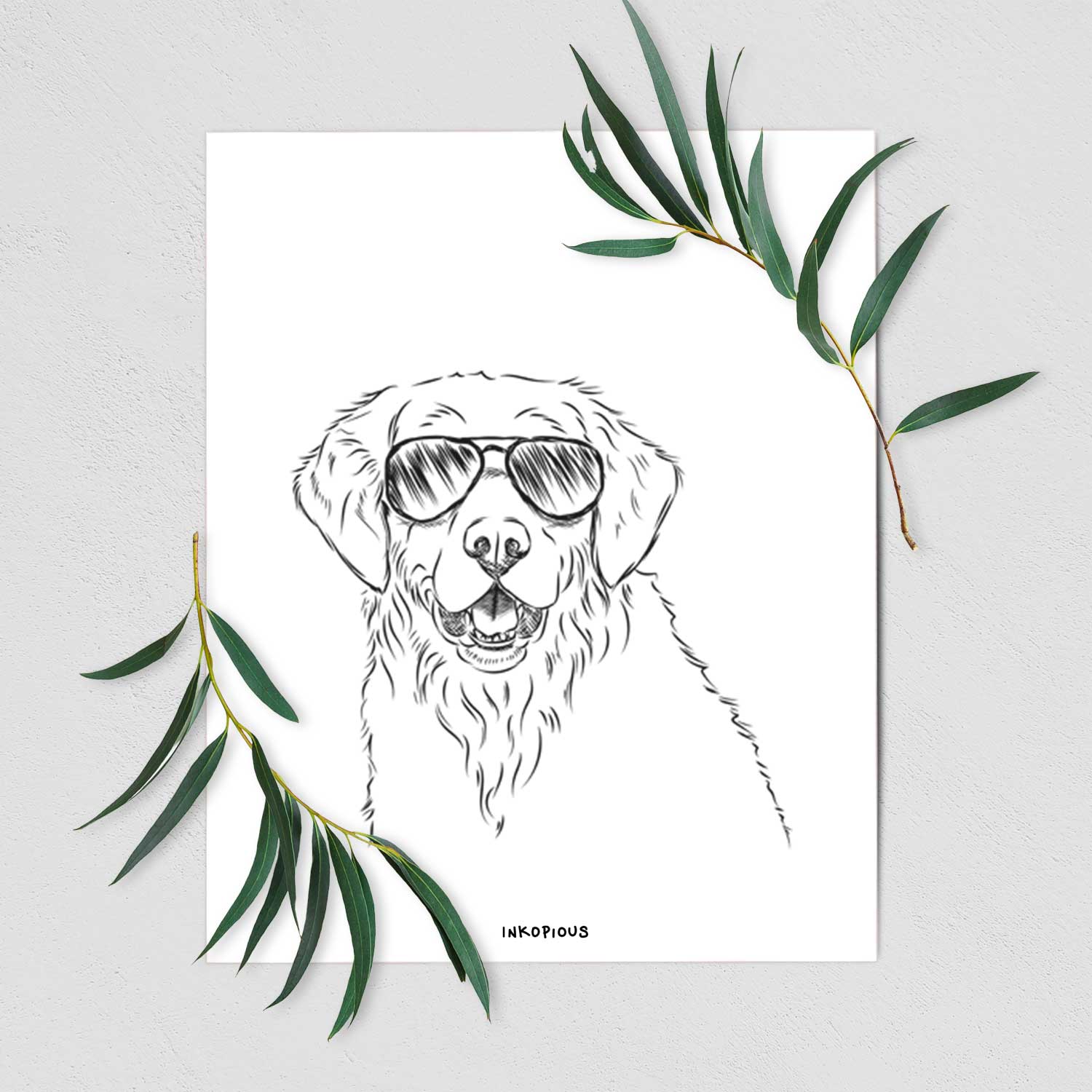 Toby the Golden Retriever Art Print