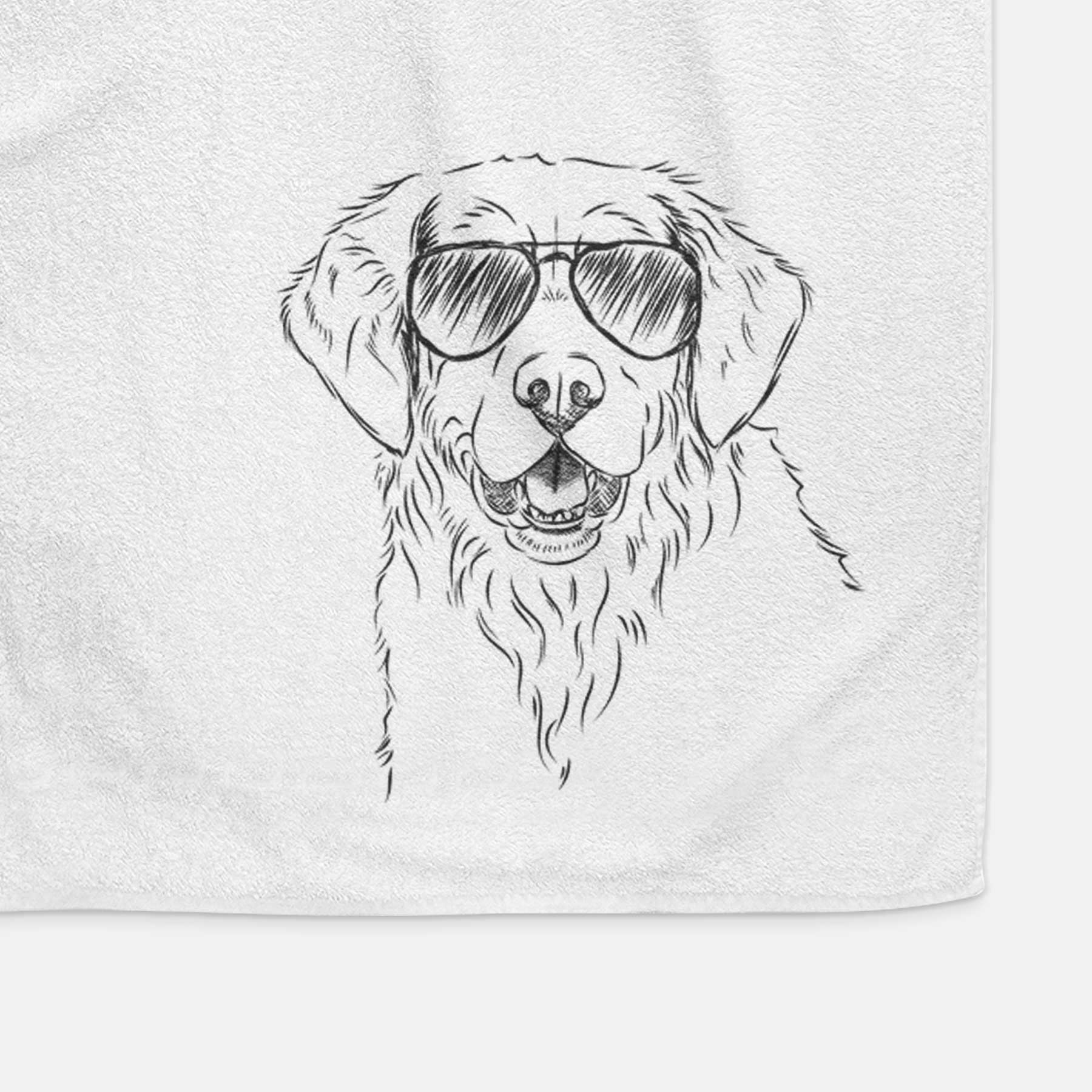 Toby the Golden Retriever Decorative Hand Towel