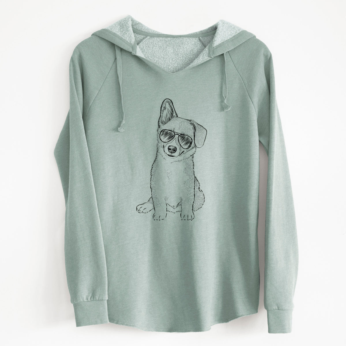Aviator Toby the Corgi Puppy - Cali Wave Hooded Sweatshirt