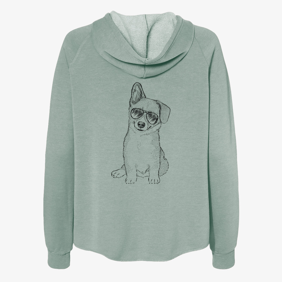Toby the Corgi Puppy - Women's Cali Wave Zip-Up Sweatshirt