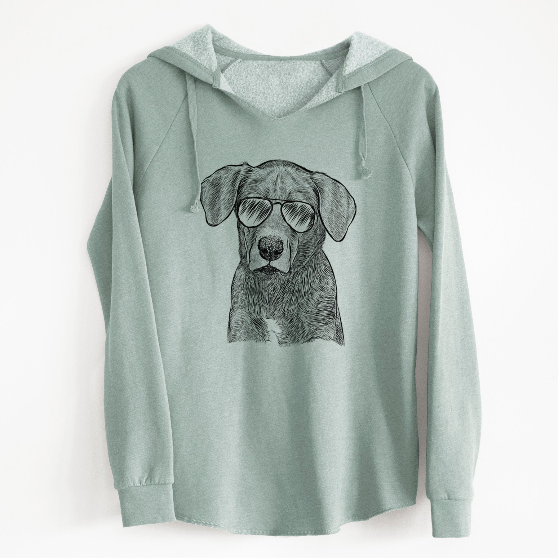 Aviator Tom the Lab Dane Mix - Cali Wave Hooded Sweatshirt