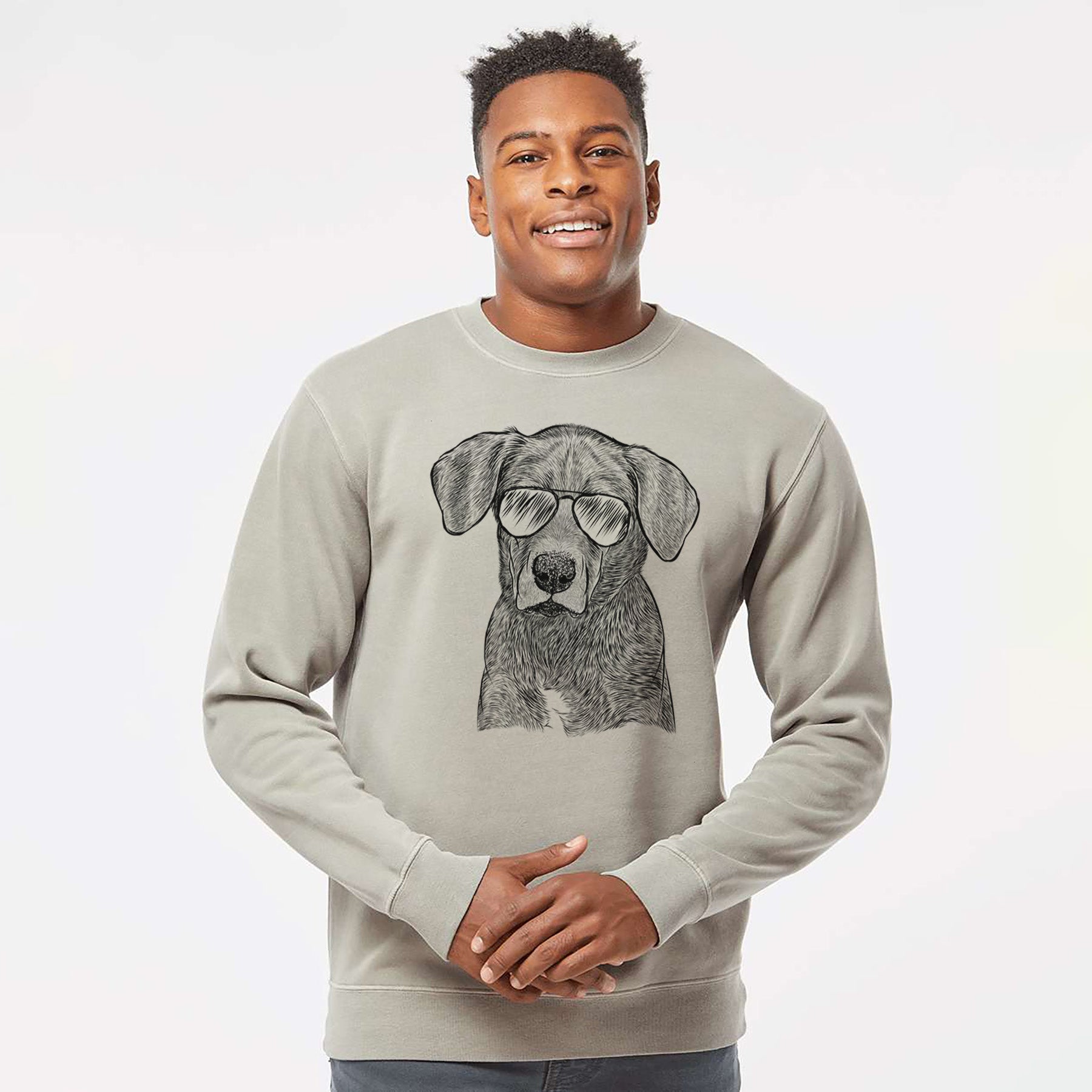 Aviator Tom the Lab Dane Mix - Unisex Pigment Dyed Crew Sweatshirt