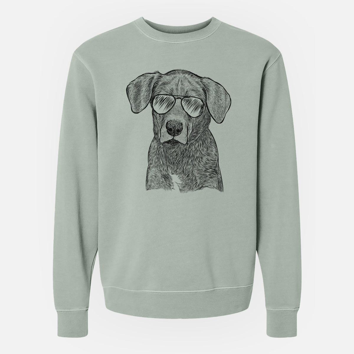 Aviator Tom the Lab Dane Mix - Unisex Pigment Dyed Crew Sweatshirt
