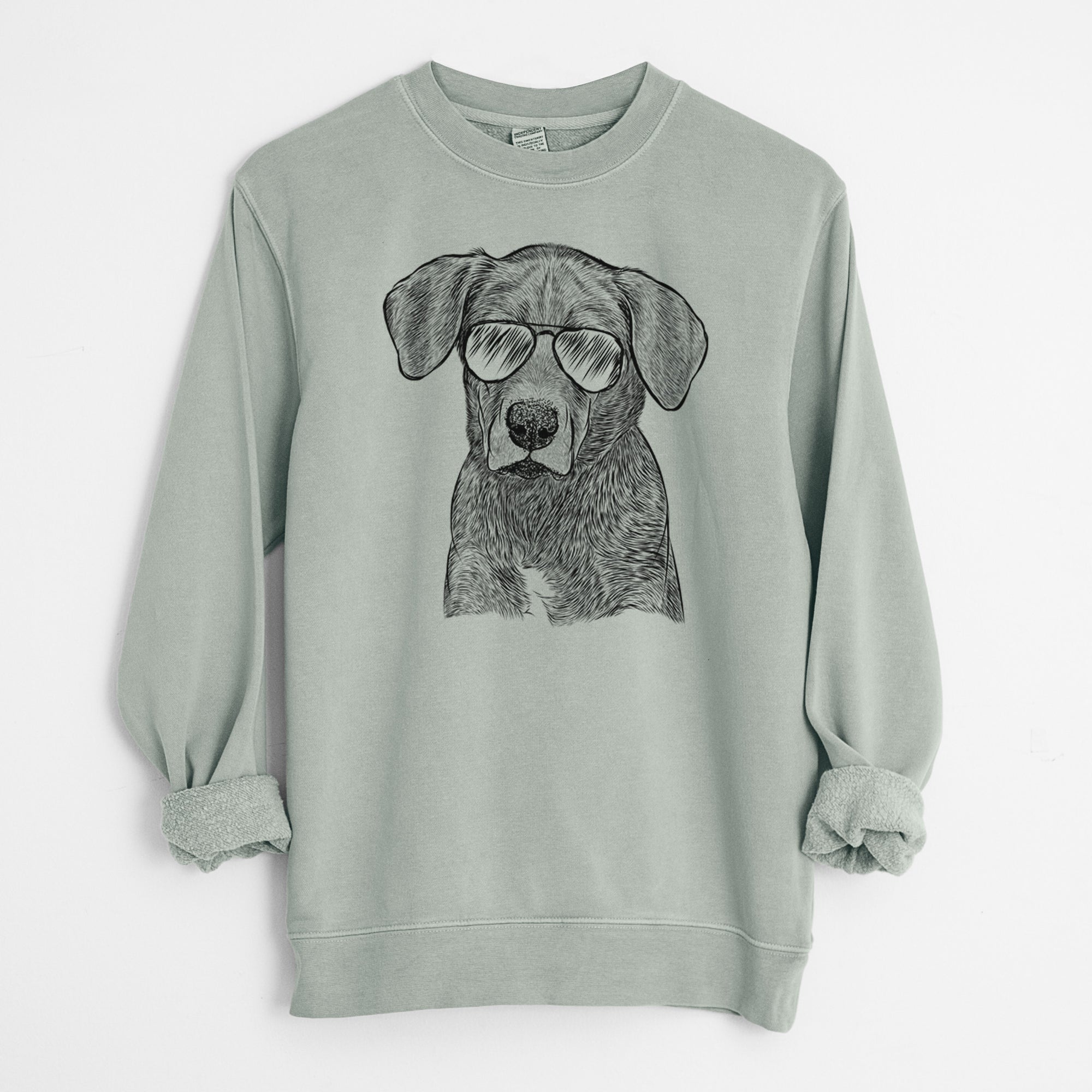 Aviator Tom the Lab Dane Mix - Unisex Pigment Dyed Crew Sweatshirt