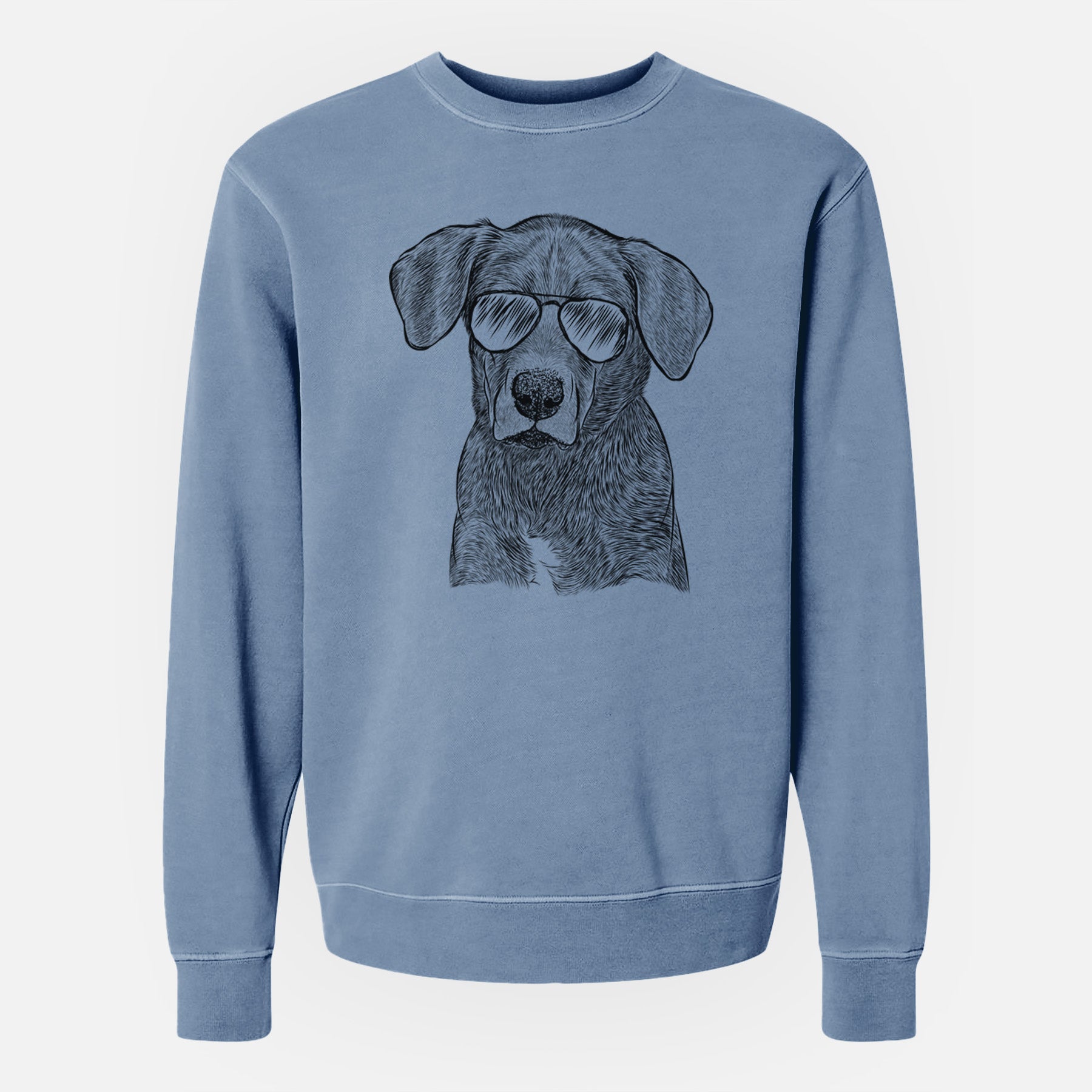 Aviator Tom the Lab Dane Mix - Unisex Pigment Dyed Crew Sweatshirt