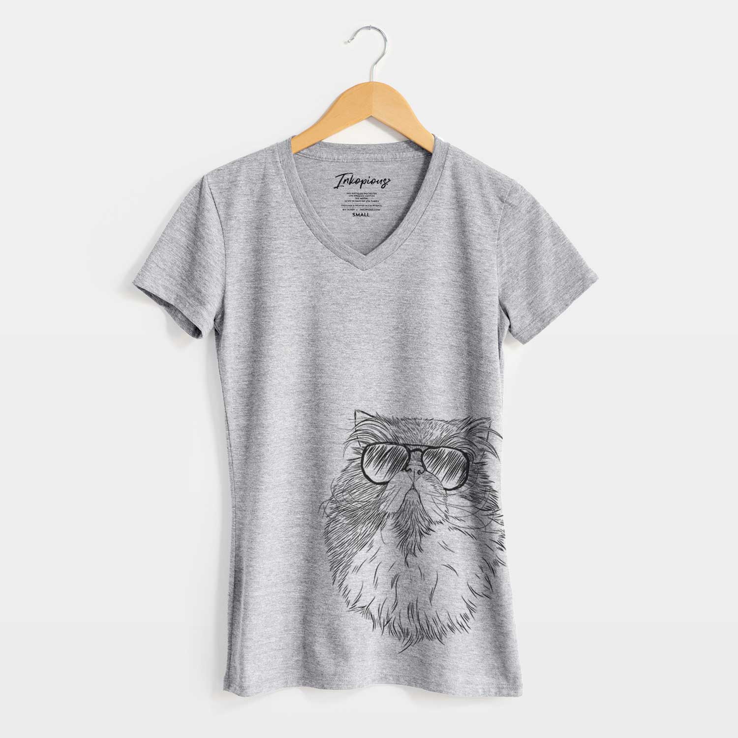 Aviator Tookie the Perisan Cat - Women's V-neck Shirt