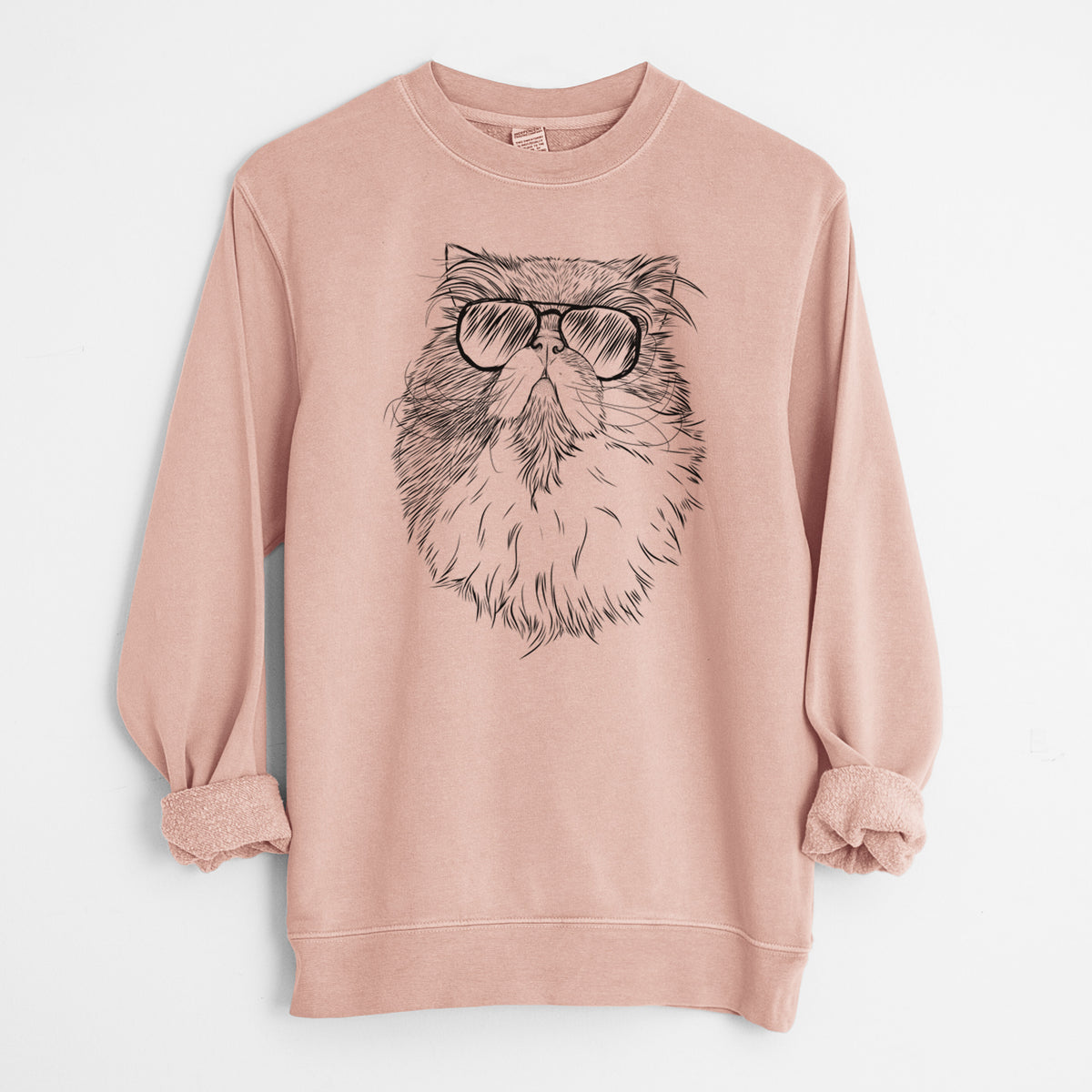 Aviator Tookie the Perisan Cat - Unisex Pigment Dyed Crew Sweatshirt