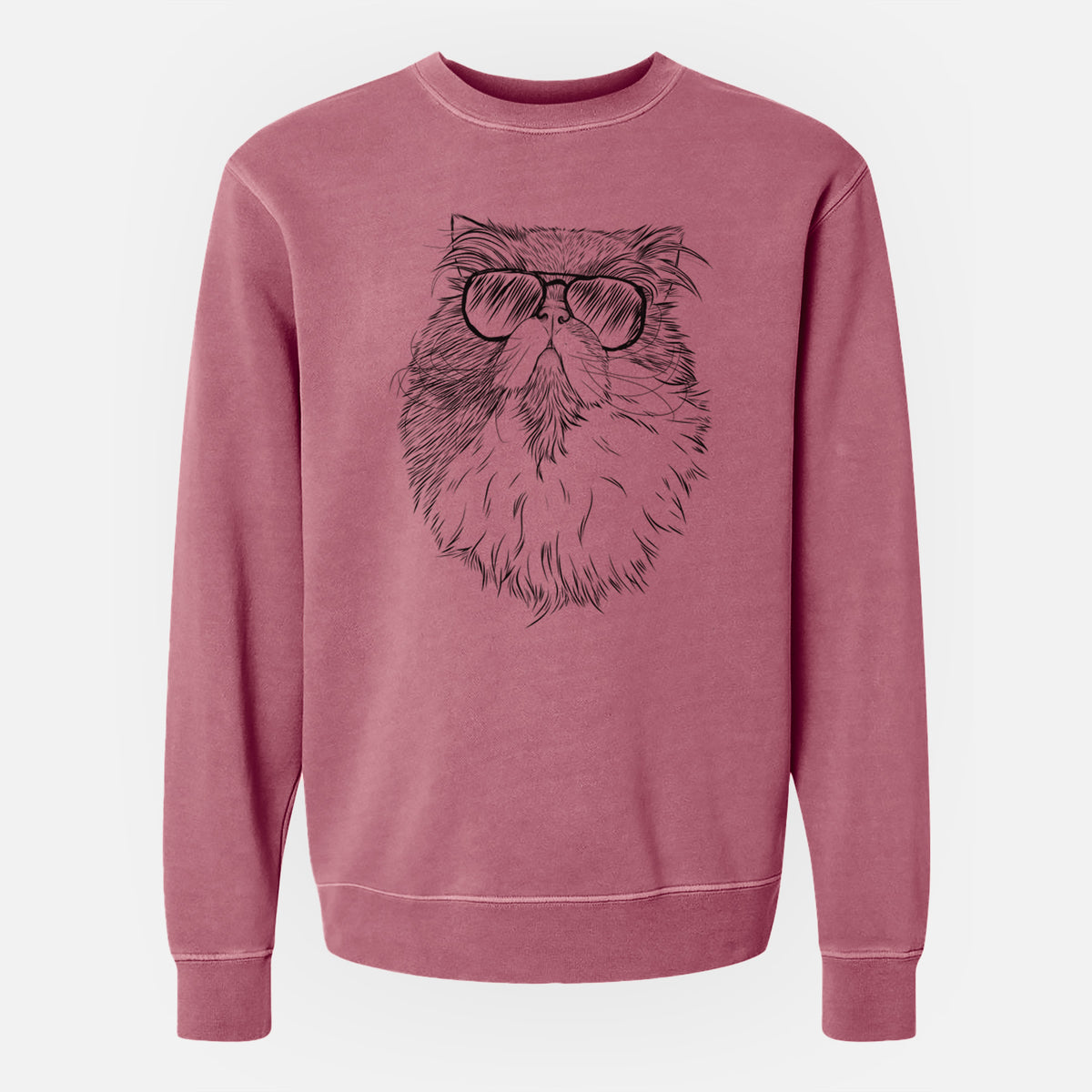 Aviator Tookie the Perisan Cat - Unisex Pigment Dyed Crew Sweatshirt