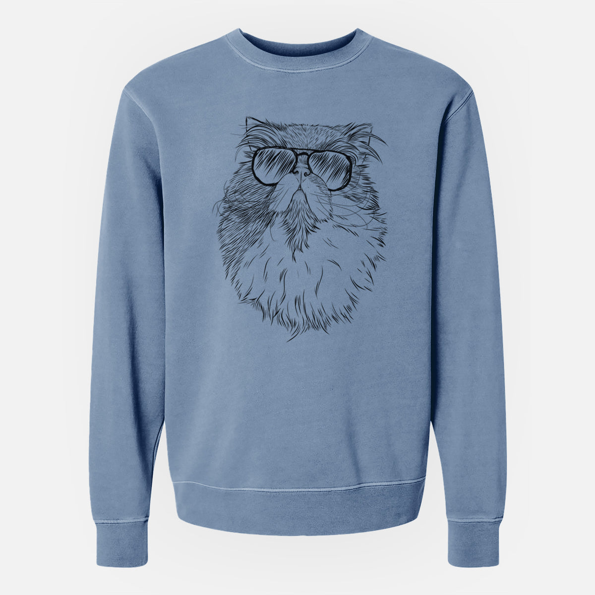 Aviator Tookie the Perisan Cat - Unisex Pigment Dyed Crew Sweatshirt