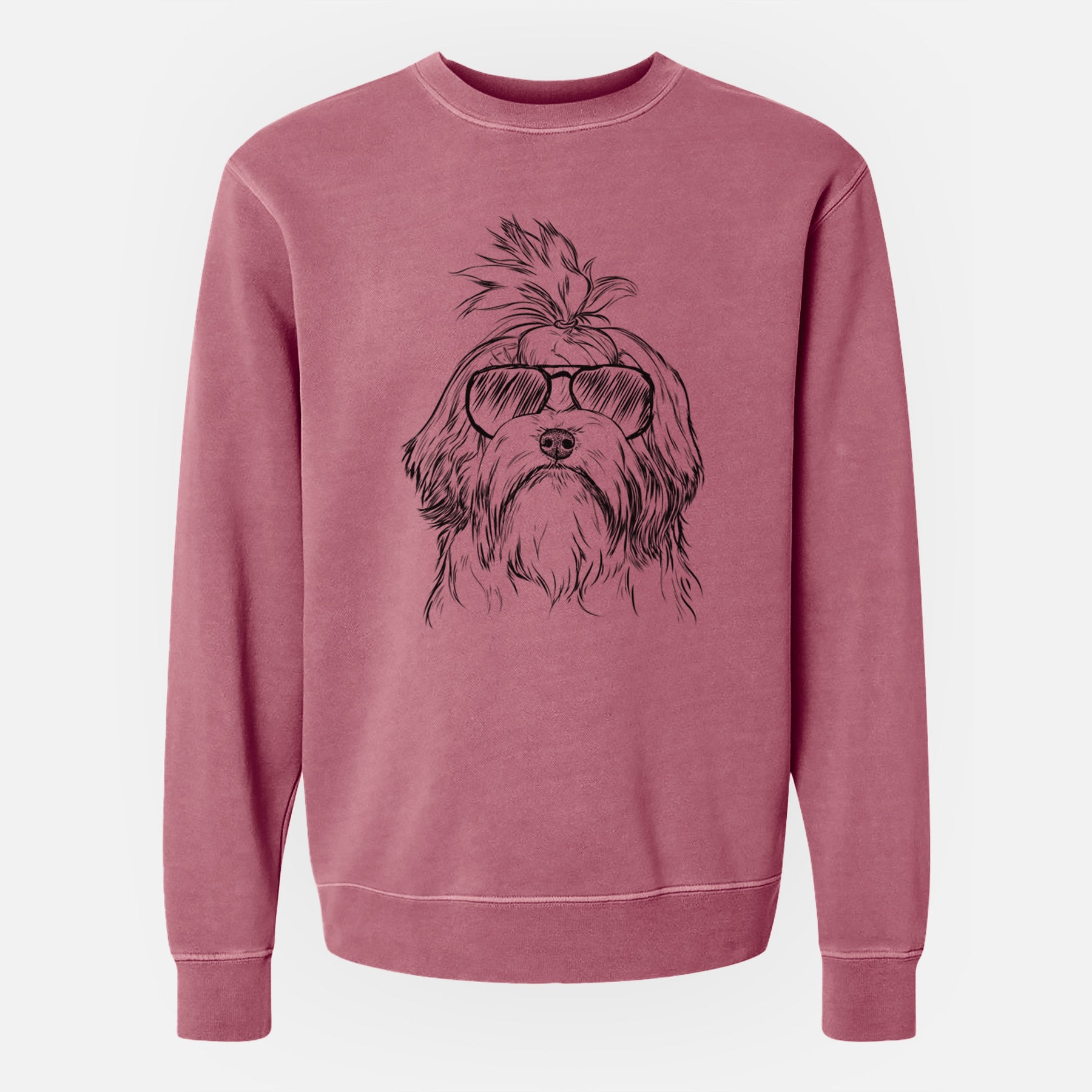 Aviator Tootsie the Lowchen - Unisex Pigment Dyed Crew Sweatshirt