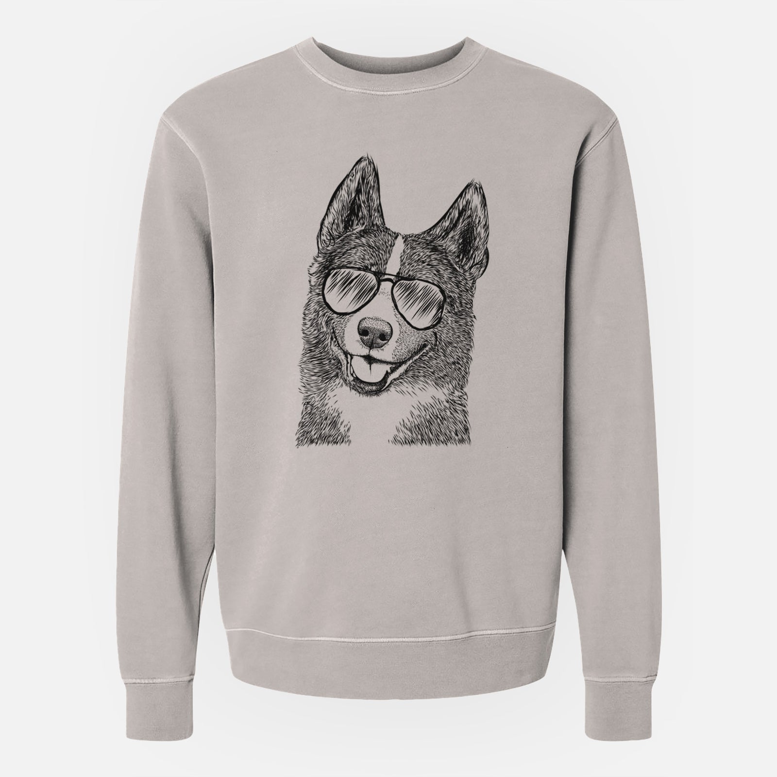 Aviator Tosca the Karelian Bear Dog - Unisex Pigment Dyed Crew Sweatshirt