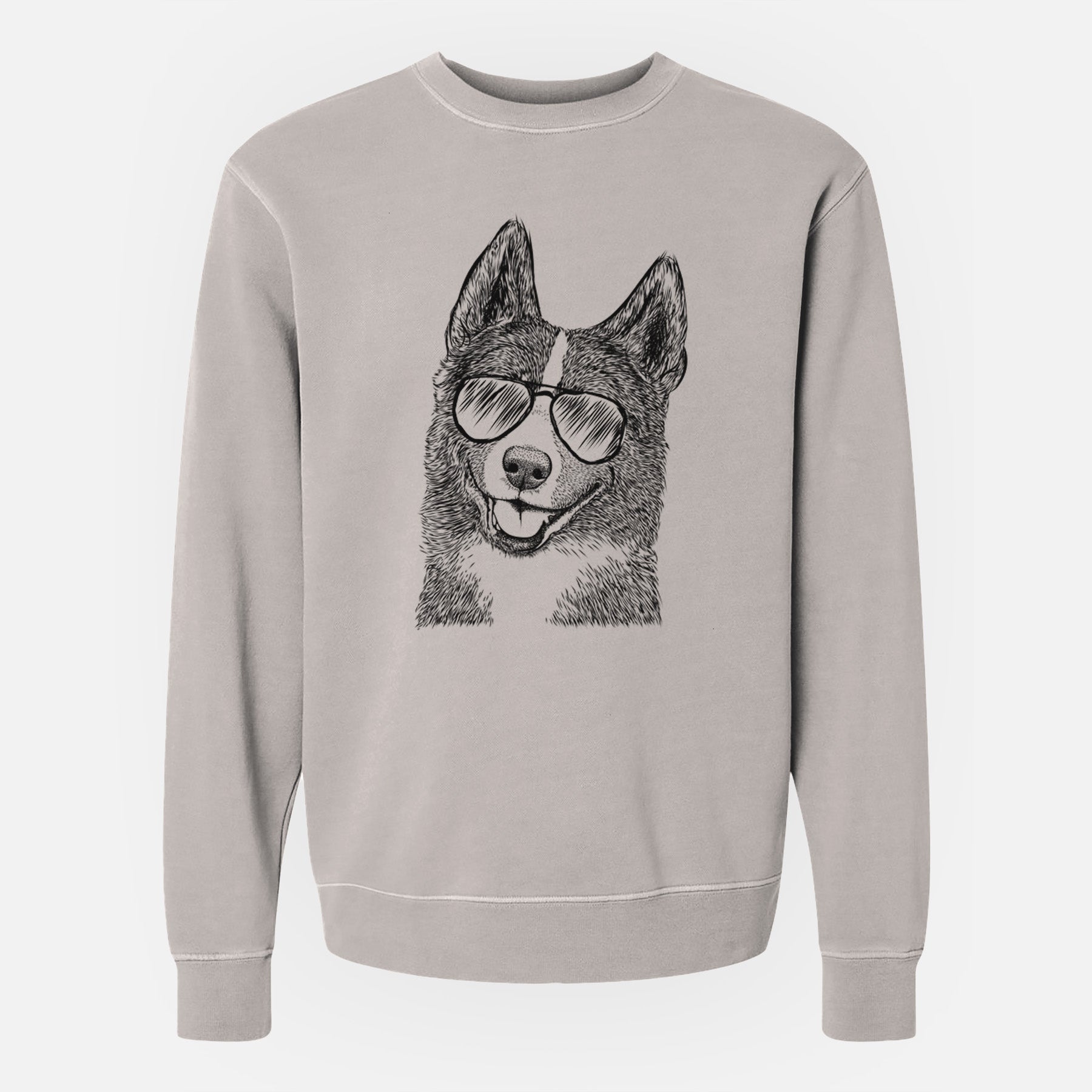 Aviator Tosca the Karelian Bear Dog - Unisex Pigment Dyed Crew Sweatshirt