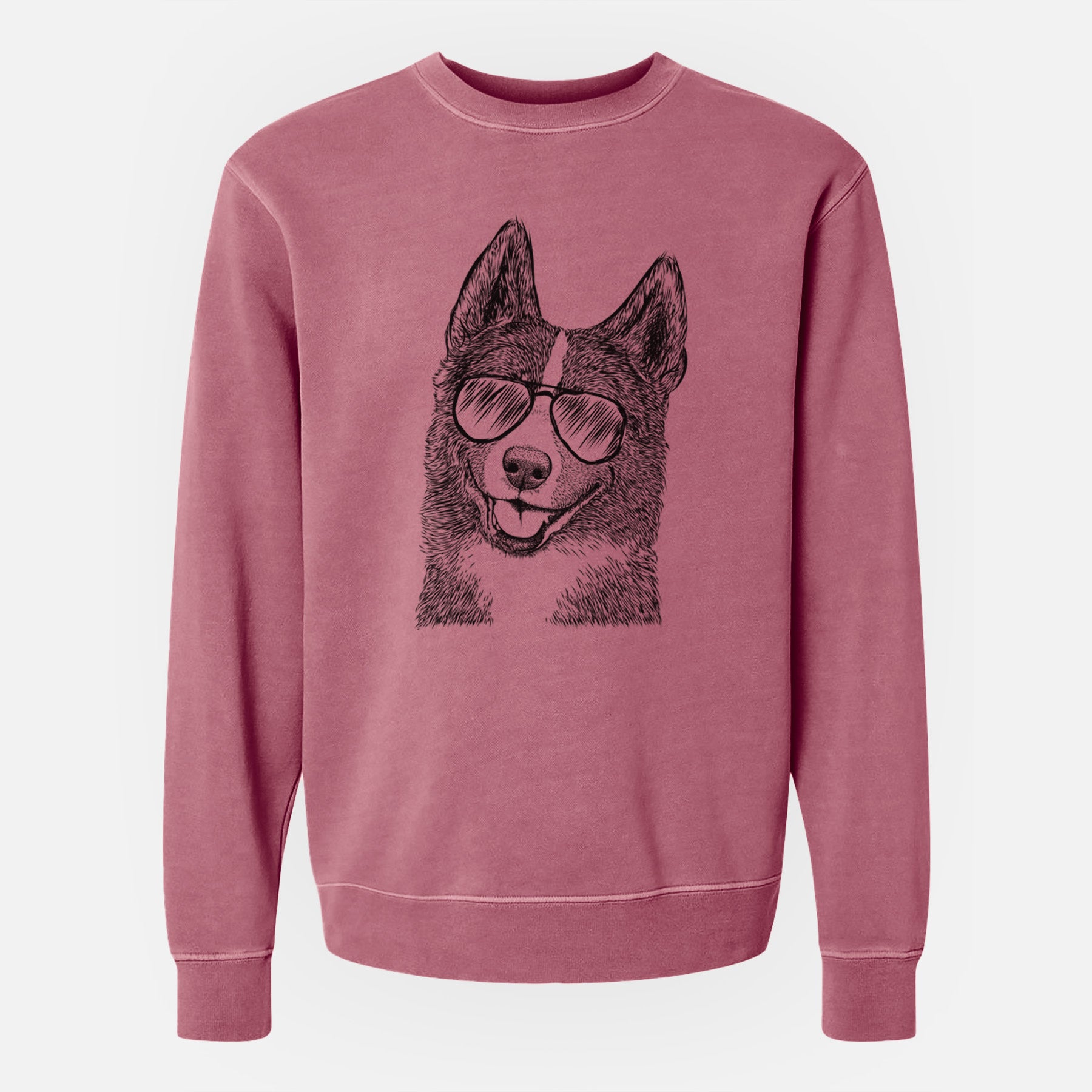 Aviator Tosca the Karelian Bear Dog - Unisex Pigment Dyed Crew Sweatshirt