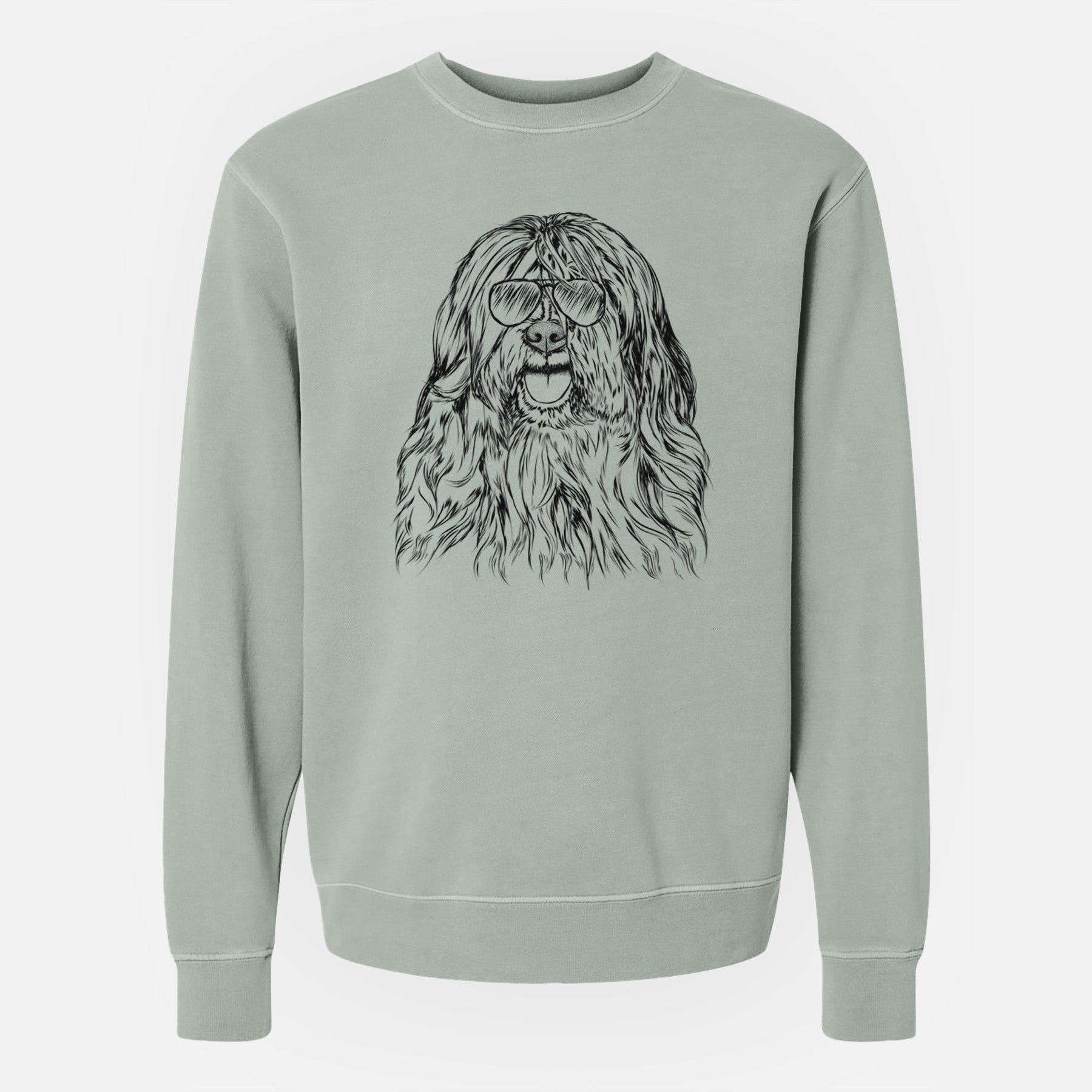 Aviator Trinket the Tibetan Terrier - Unisex Pigment Dyed Crew Sweatshirt