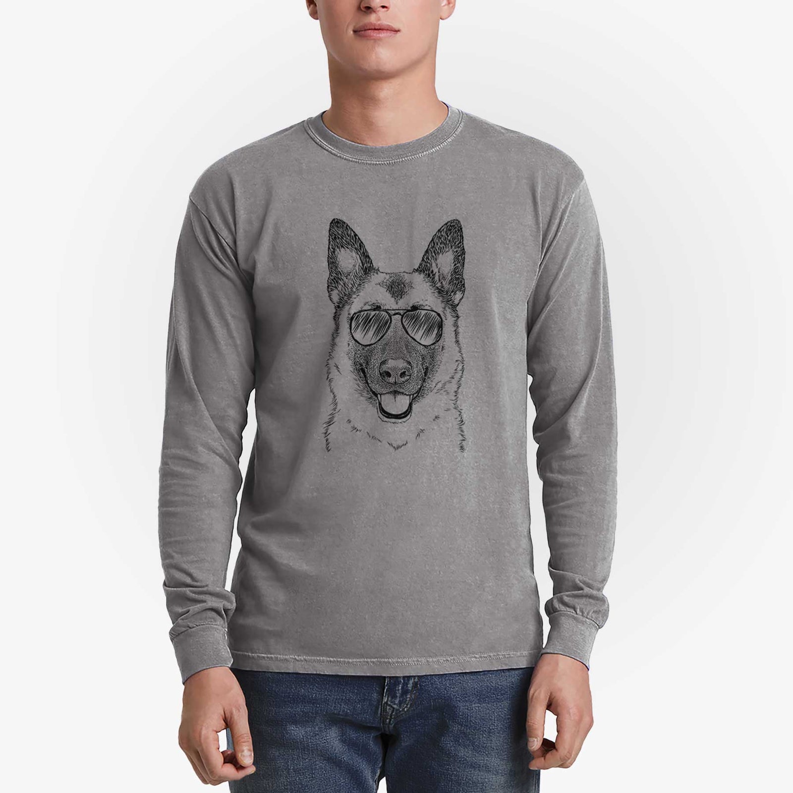 Aviators Trooper the German Shepherd - Heavyweight 100% Cotton Long Sleeve