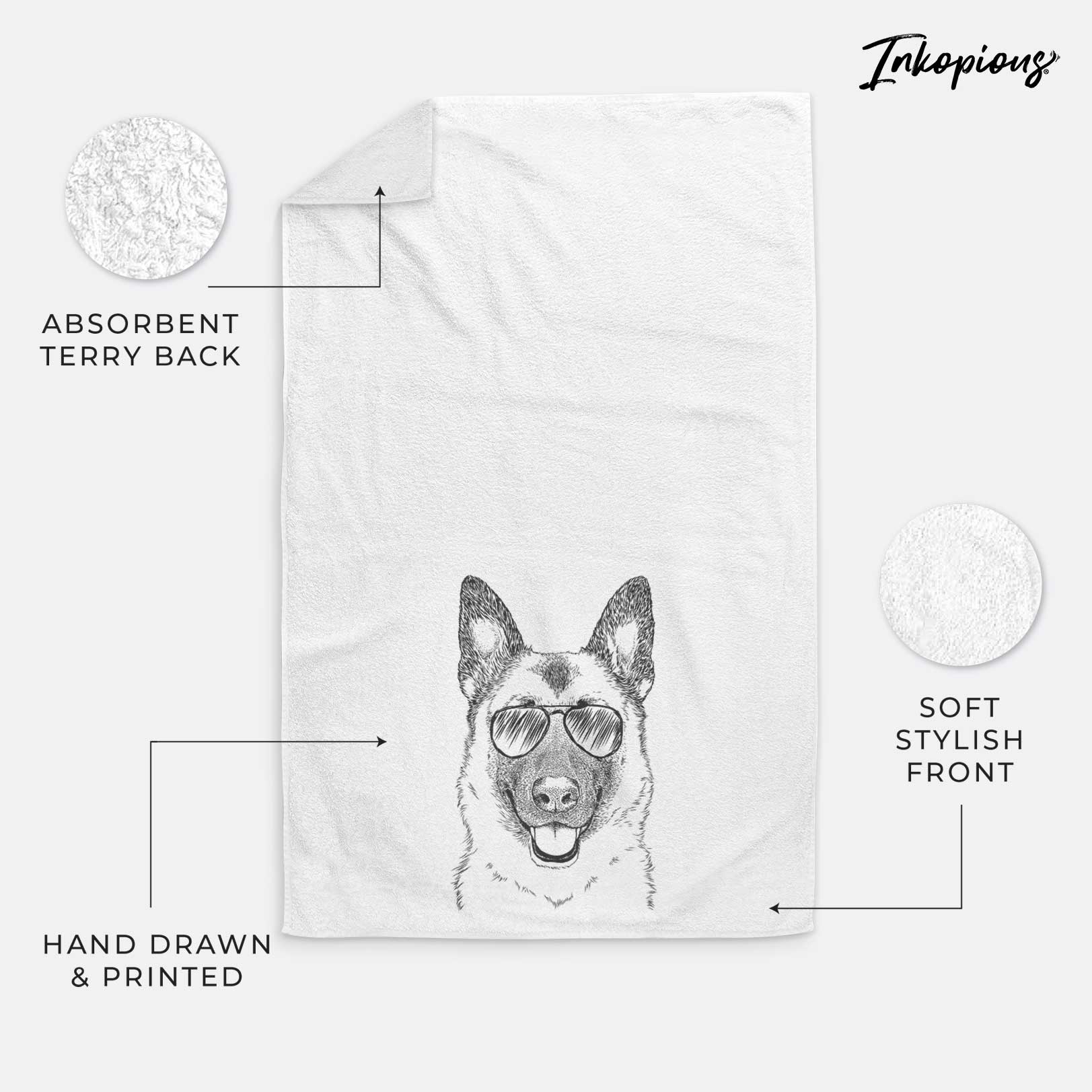 Trooper the German Shepherd Decorative Hand Towel