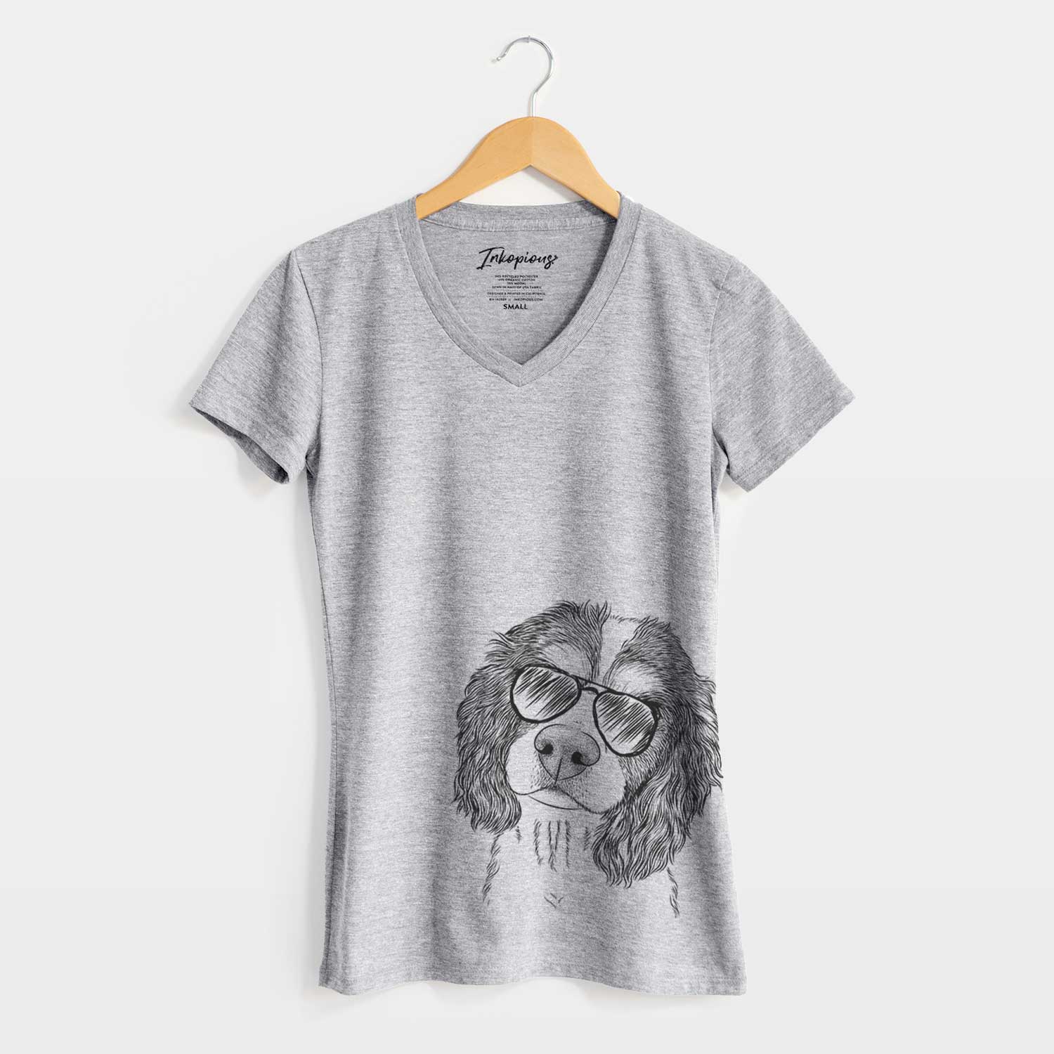 Aviator Truman the Cavalier King Charles Spaniel - Women's V-neck Shirt