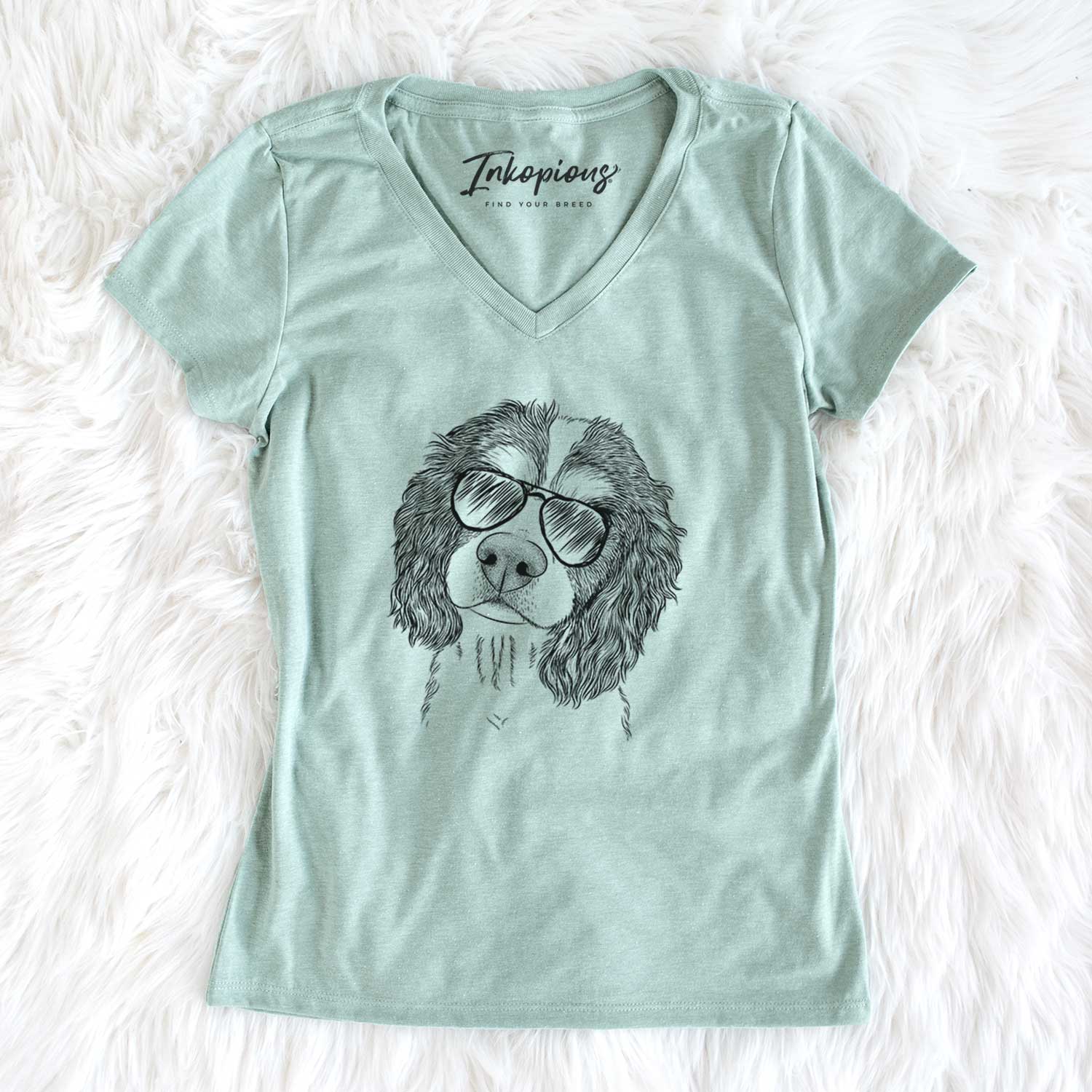 Aviator Truman the Cavalier King Charles Spaniel - Women's V-neck Shirt