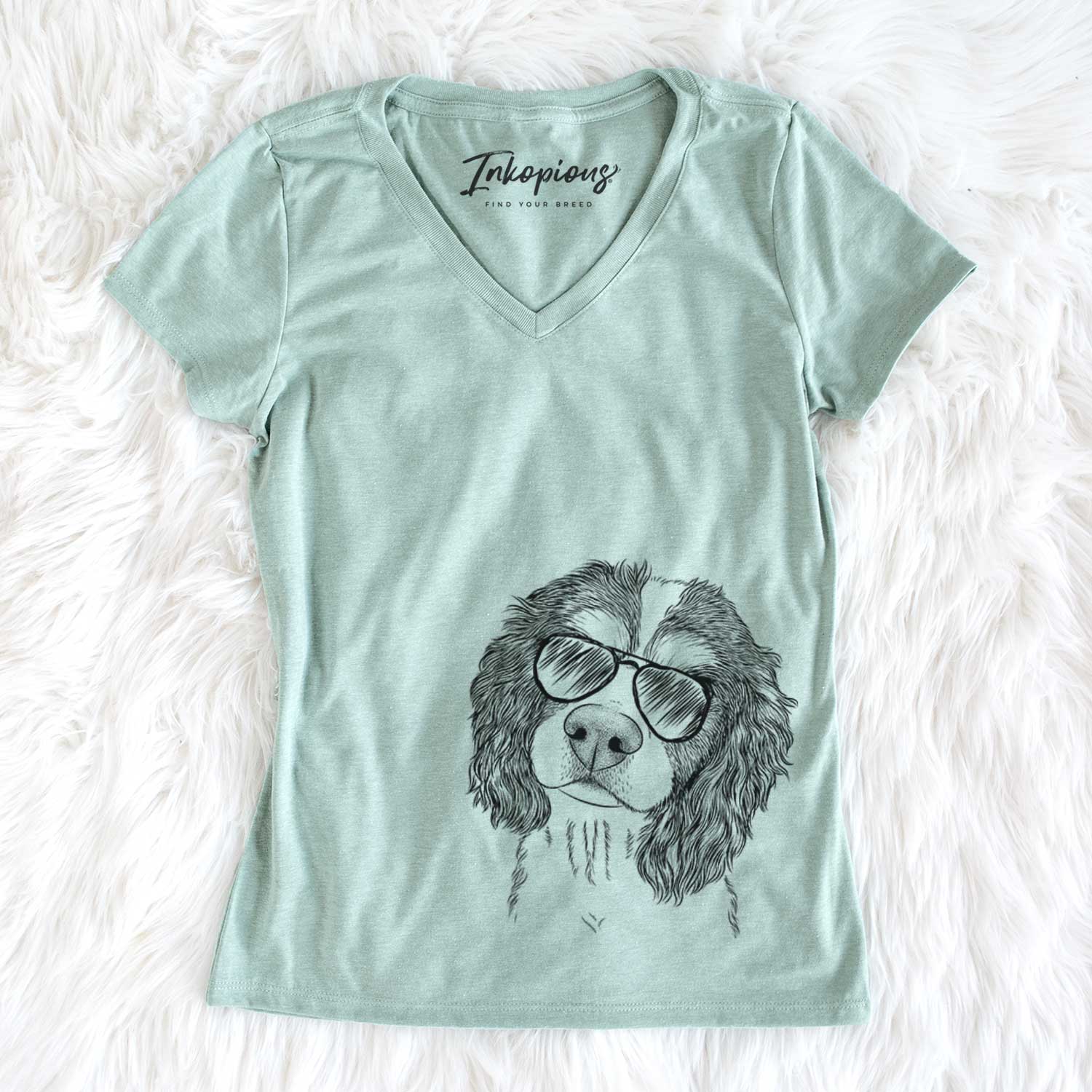 Aviator Truman the Cavalier King Charles Spaniel - Women's V-neck Shirt