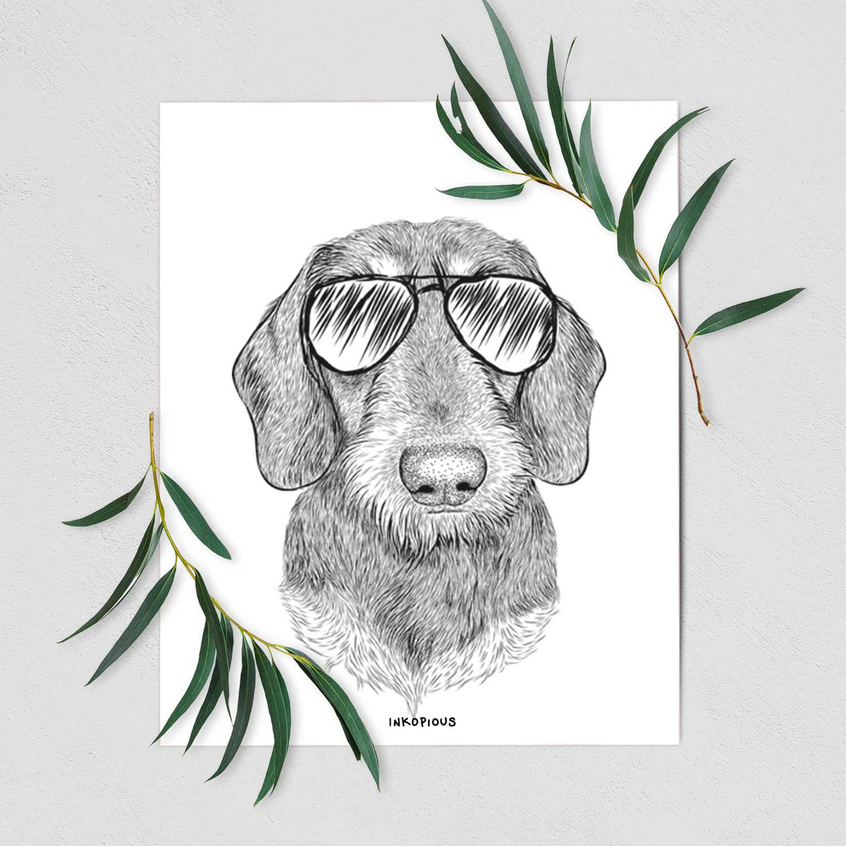 Truman the Wirehaired Dachshund Art Print