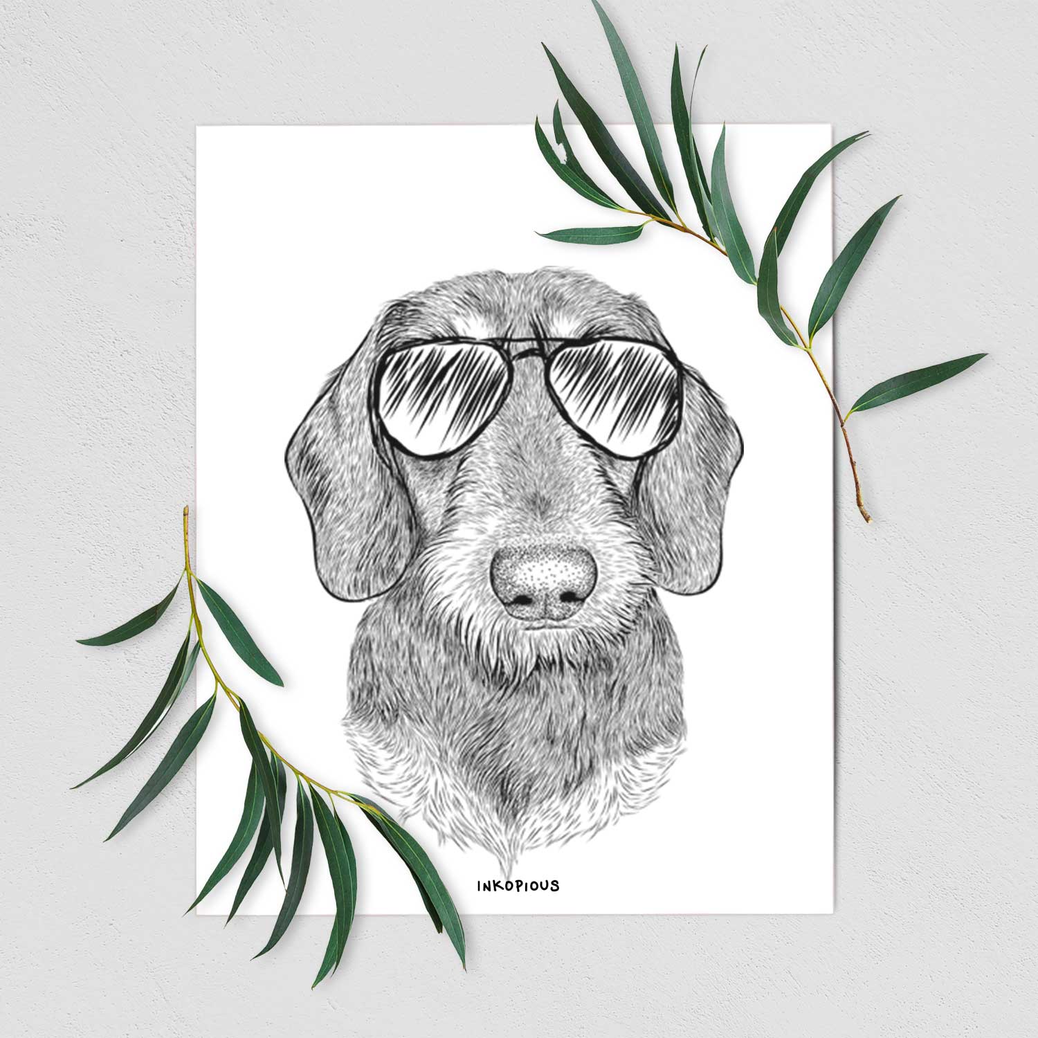 Truman the Wirehaired Dachshund Art Print