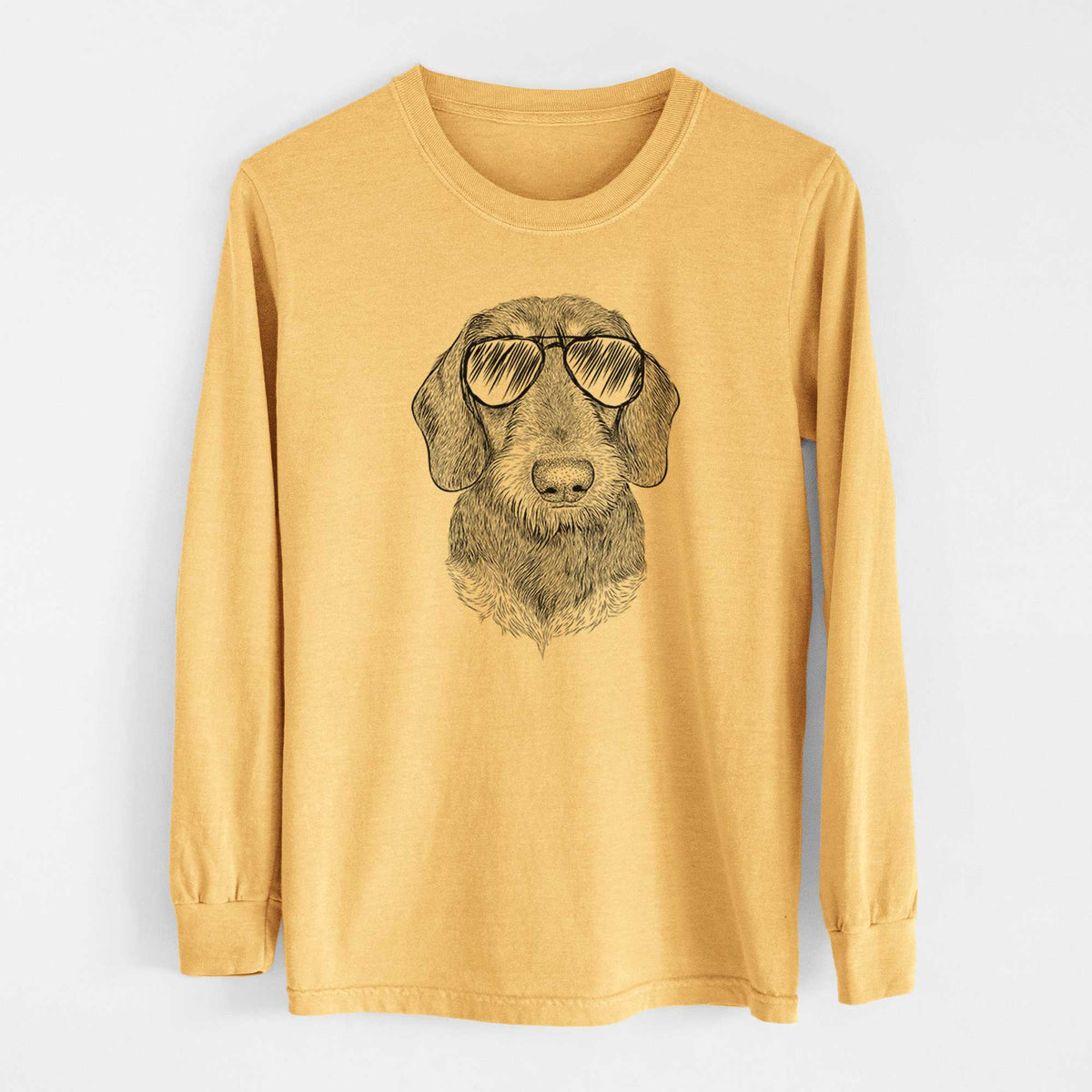 Aviators Truman the Wirehaired Dachshund - Heavyweight 100% Cotton Long Sleeve