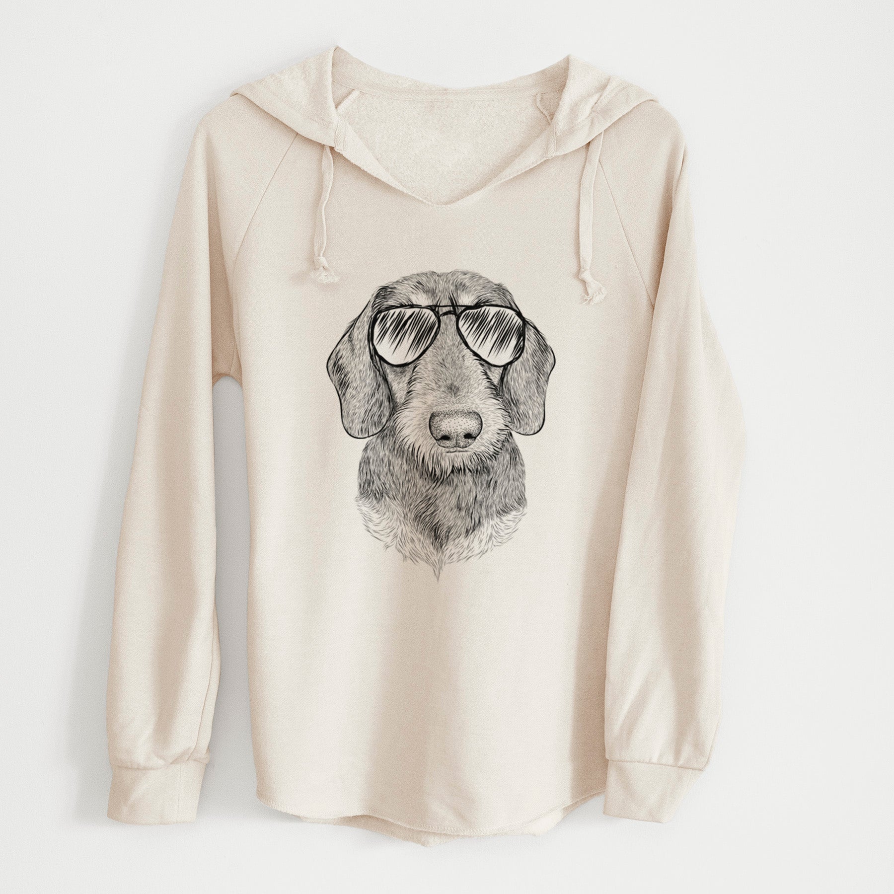 Aviator Truman the Wirehaired Dachshund - Cali Wave Hooded Sweatshirt