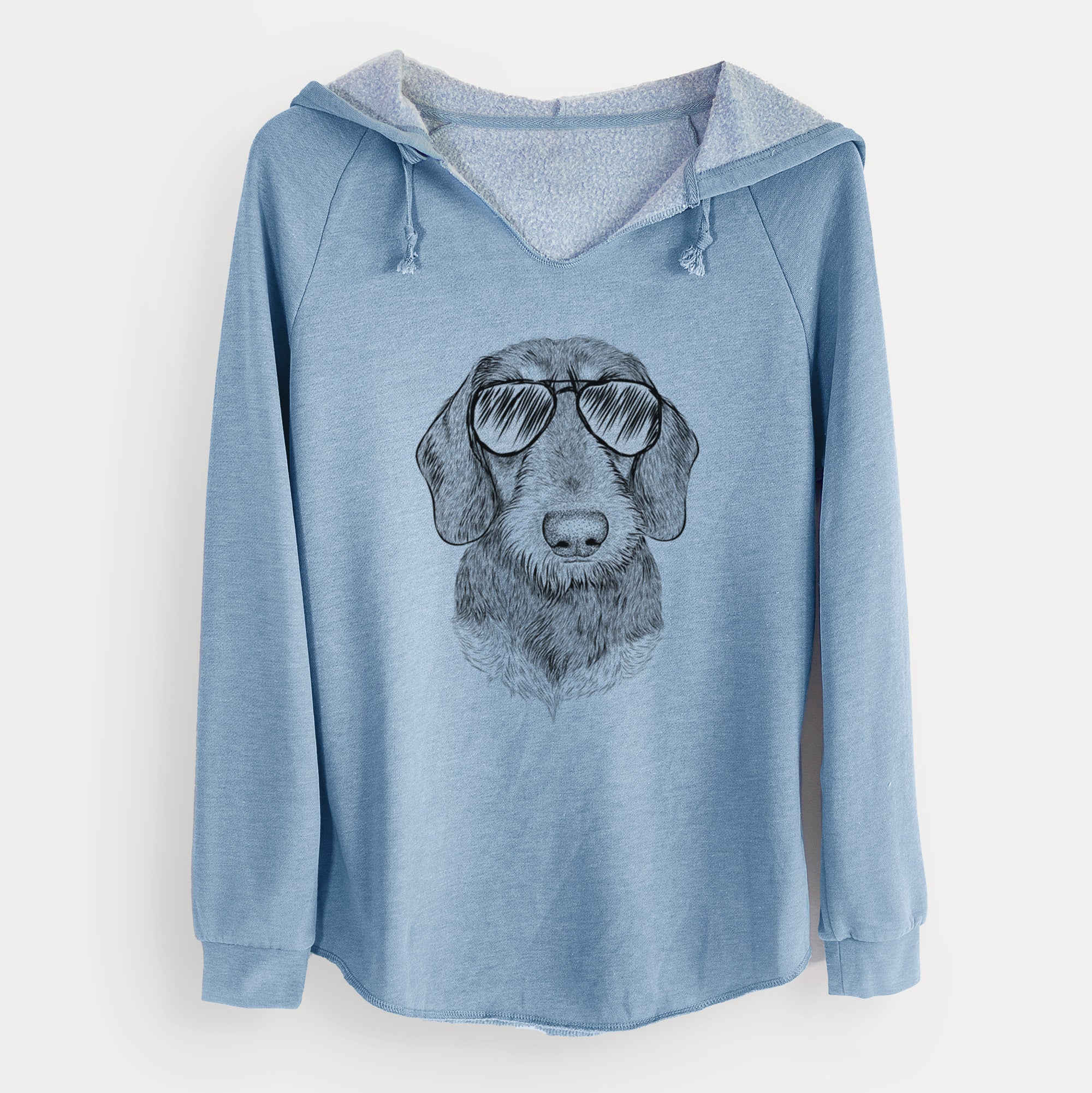 Aviator Truman the Wirehaired Dachshund - Cali Wave Hooded Sweatshirt