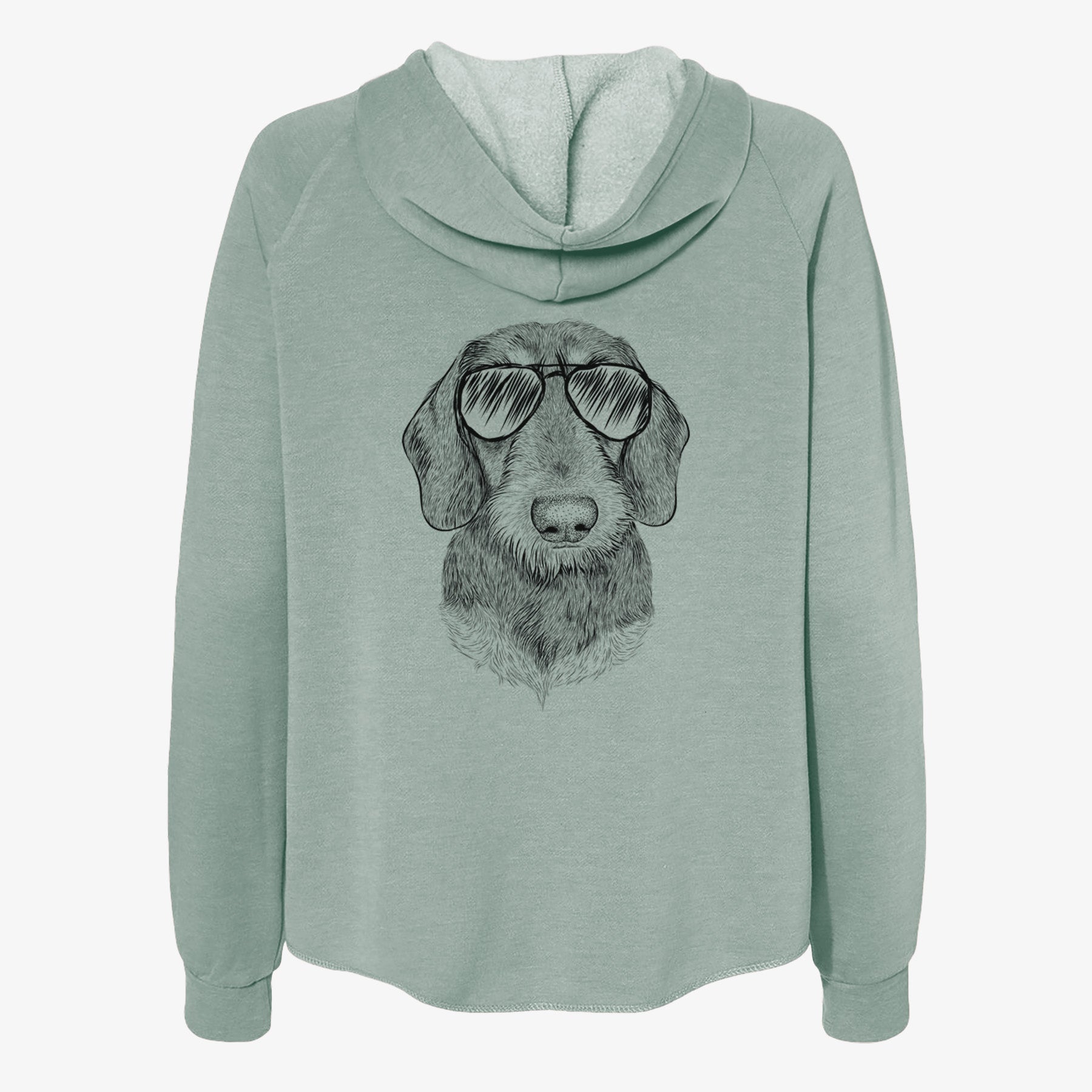 Truman the Wirehaired Dachshund - Women's Cali Wave Zip-Up Sweatshirt