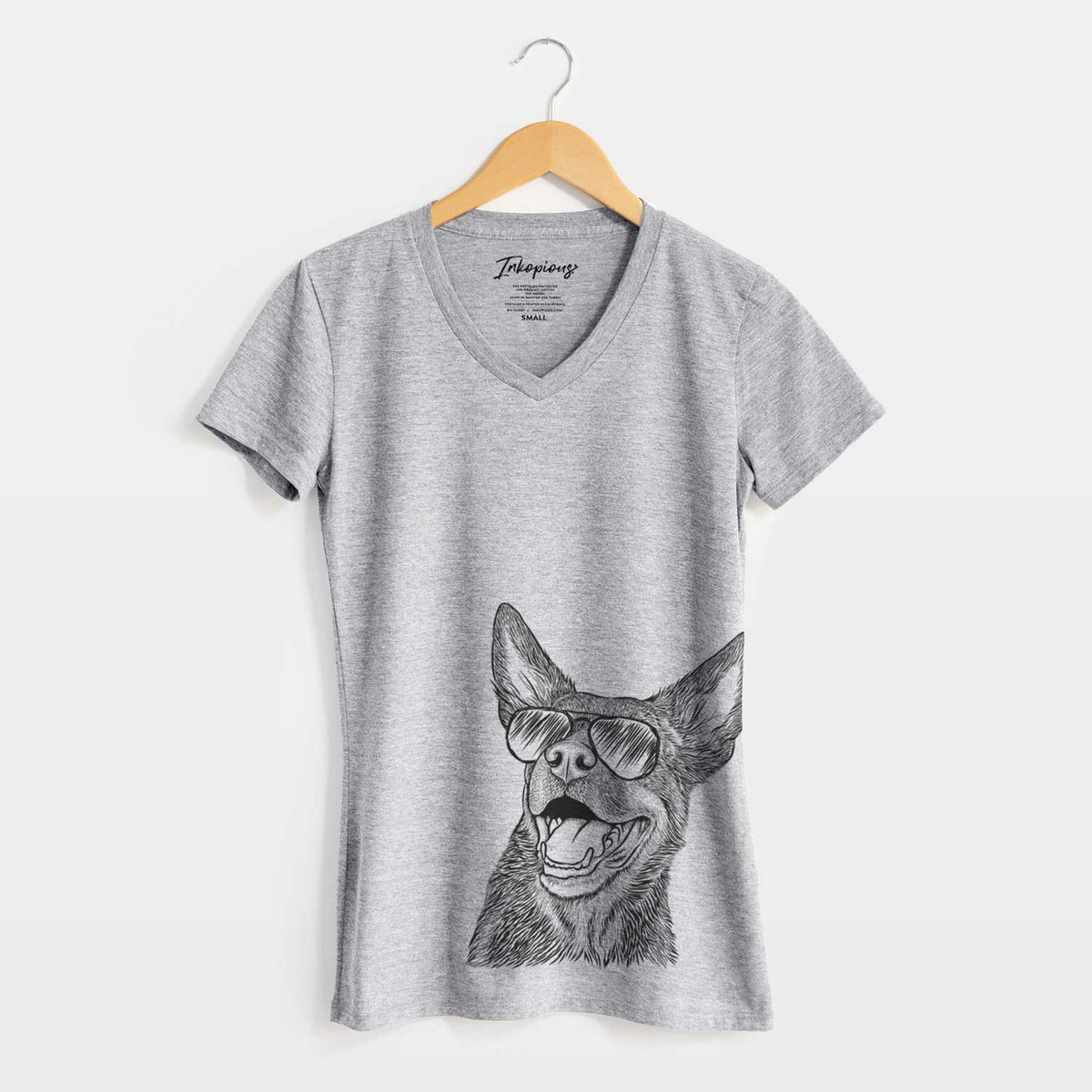 Aviator Tucker the Australian Kelpie - Women&#39;s V-neck Shirt