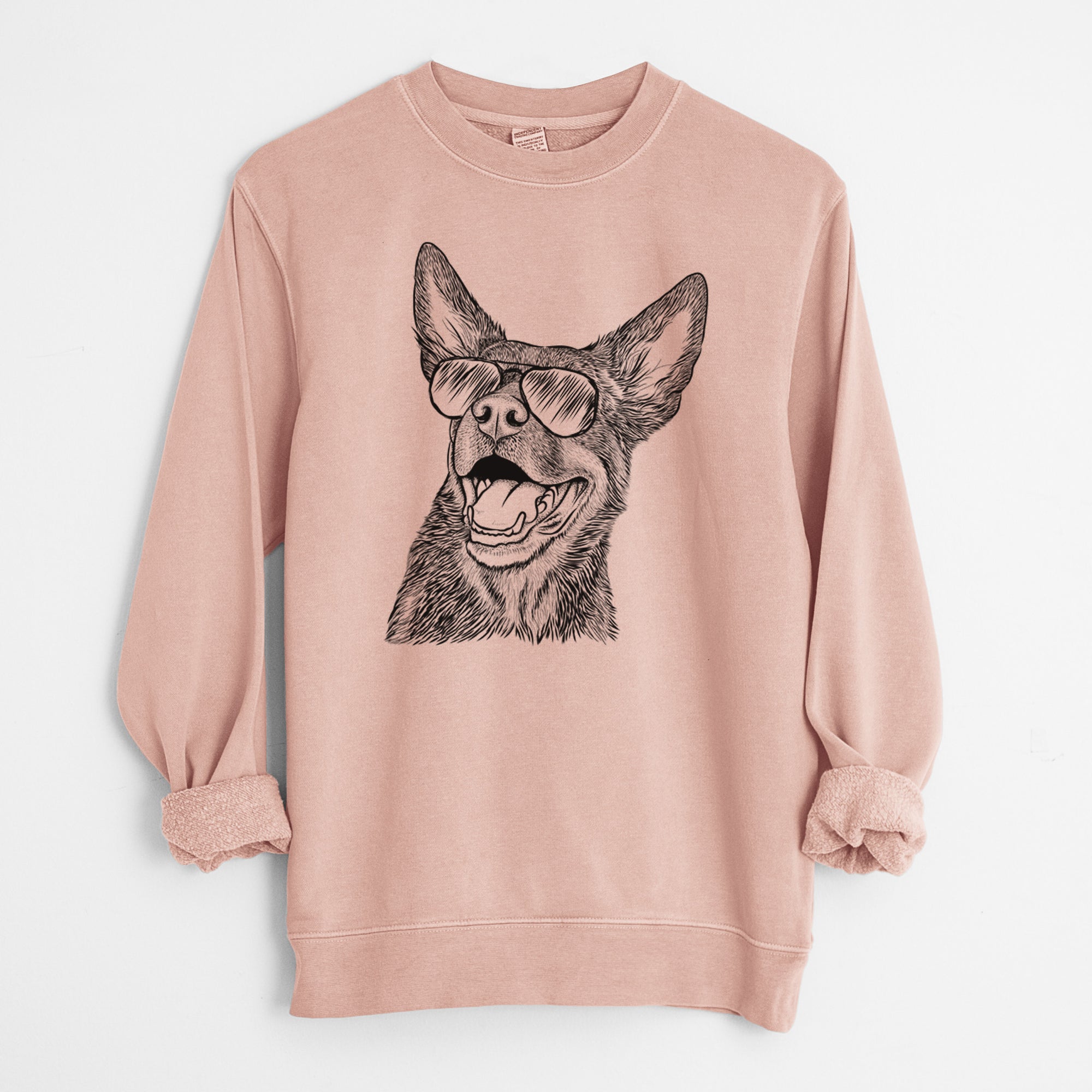 Aviator Tucker the Australian Kelpie - Unisex Pigment Dyed Crew Sweatshirt