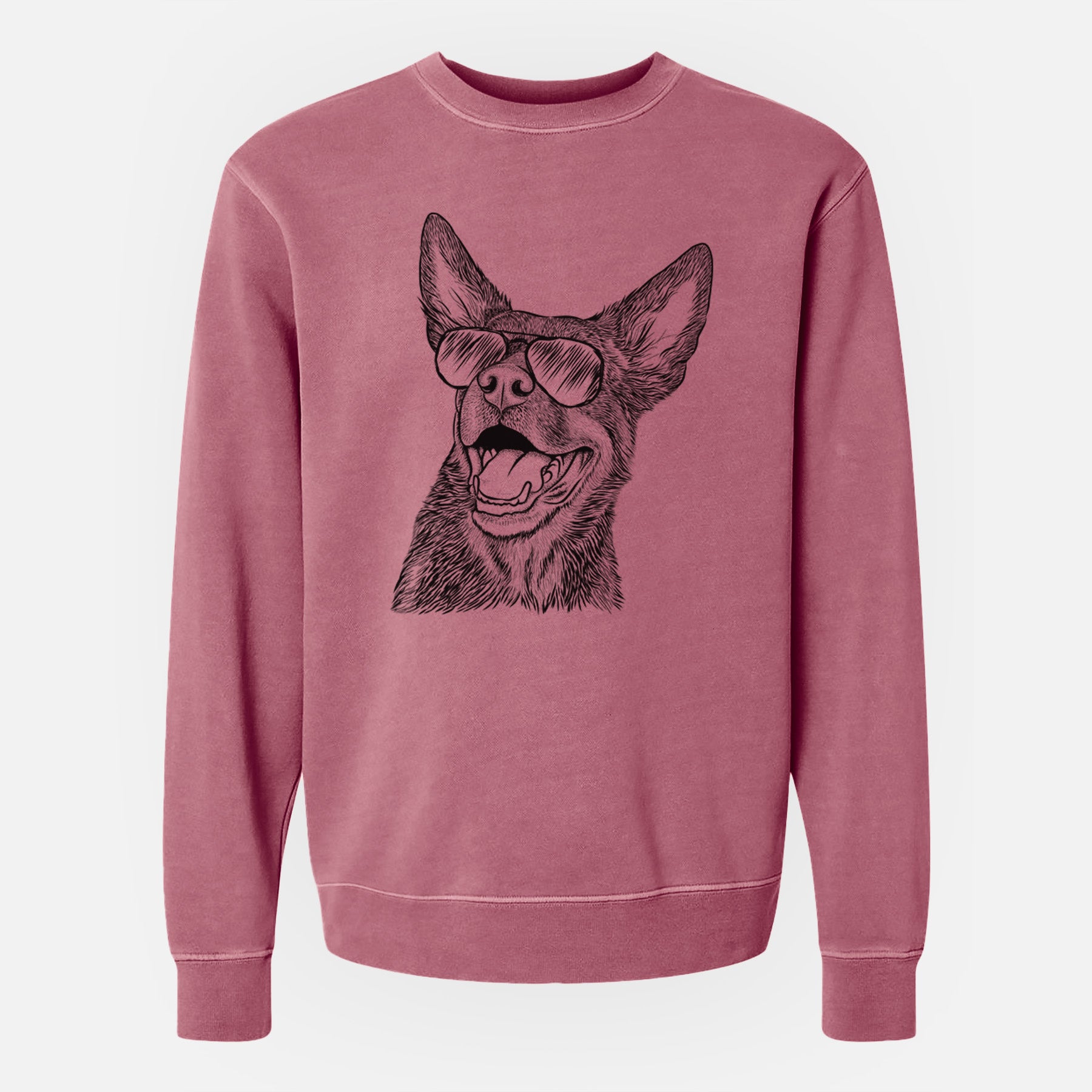 Aviator Tucker the Australian Kelpie - Unisex Pigment Dyed Crew Sweatshirt