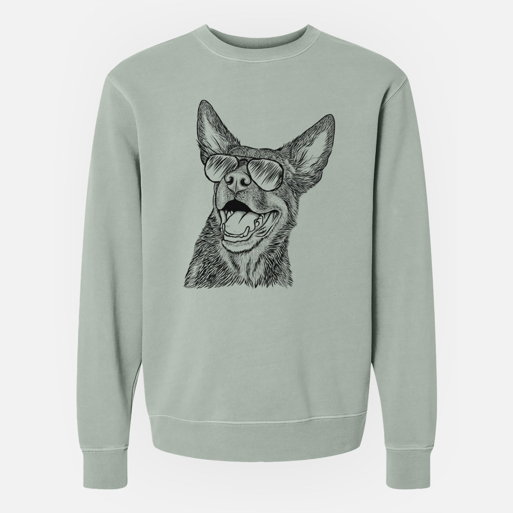 Aviator Tucker the Australian Kelpie - Unisex Pigment Dyed Crew Sweatshirt